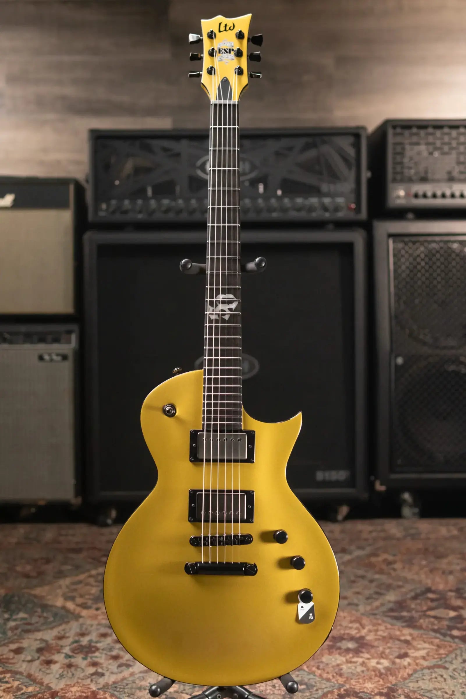 ESP LTD EC-2025 50th Anniversary Electric Guitar - Metallic Gold with Hardshell Case