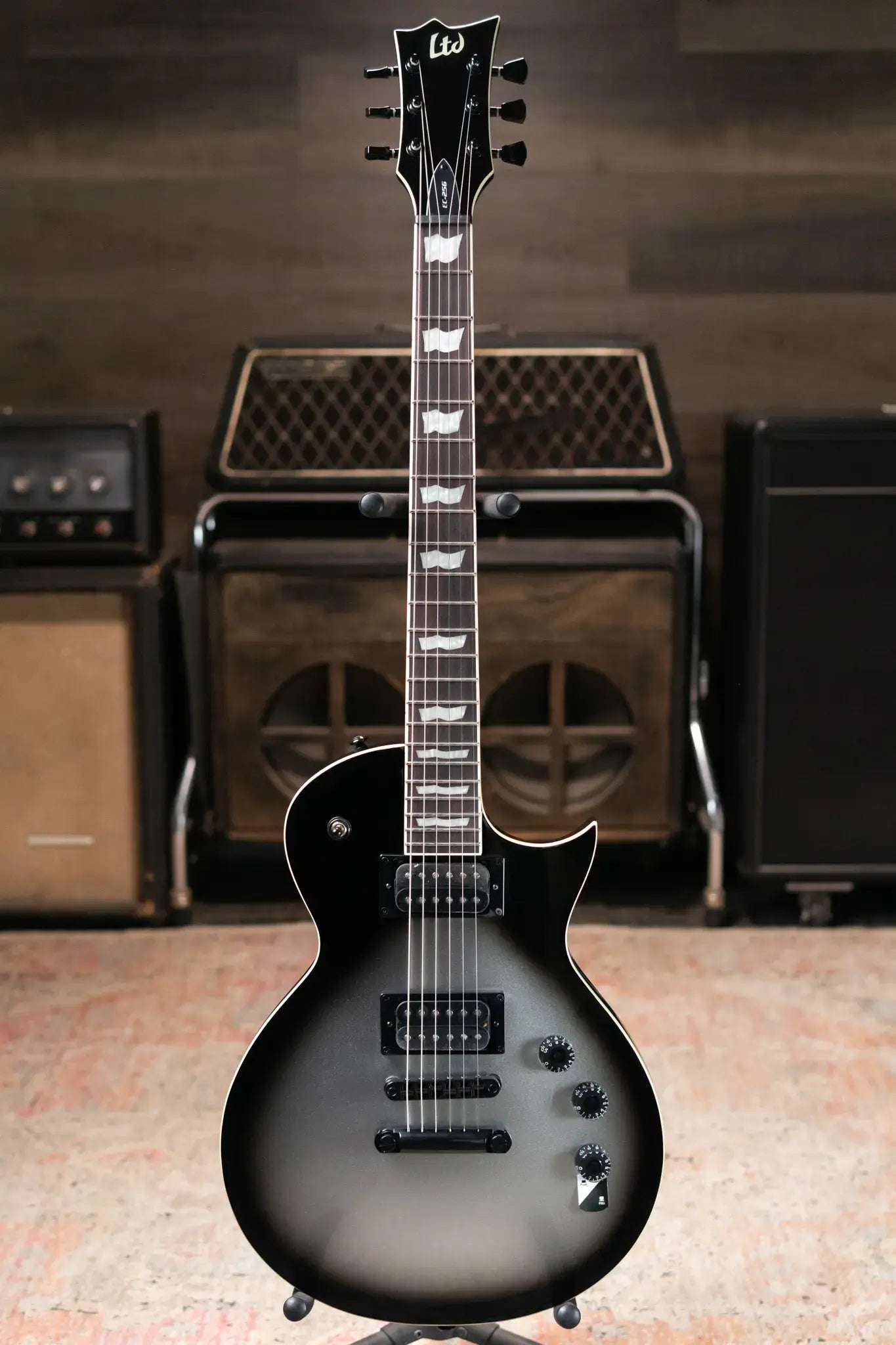 ESP LTD EC-256 Electric Guitar - Silver Sunburst Teardrop