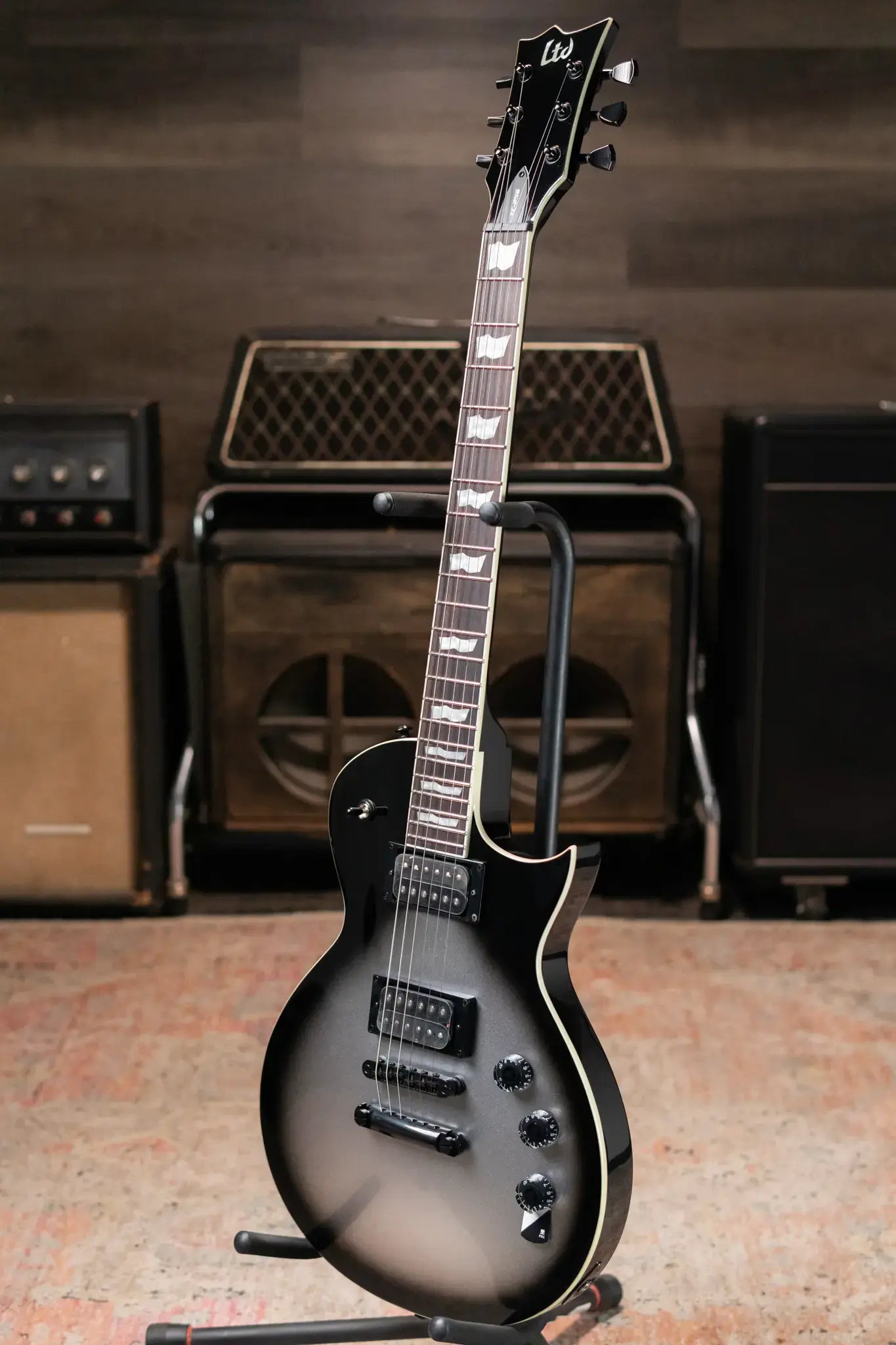 ESP LTD EC-256 Electric Guitar - Silver Sunburst Teardrop