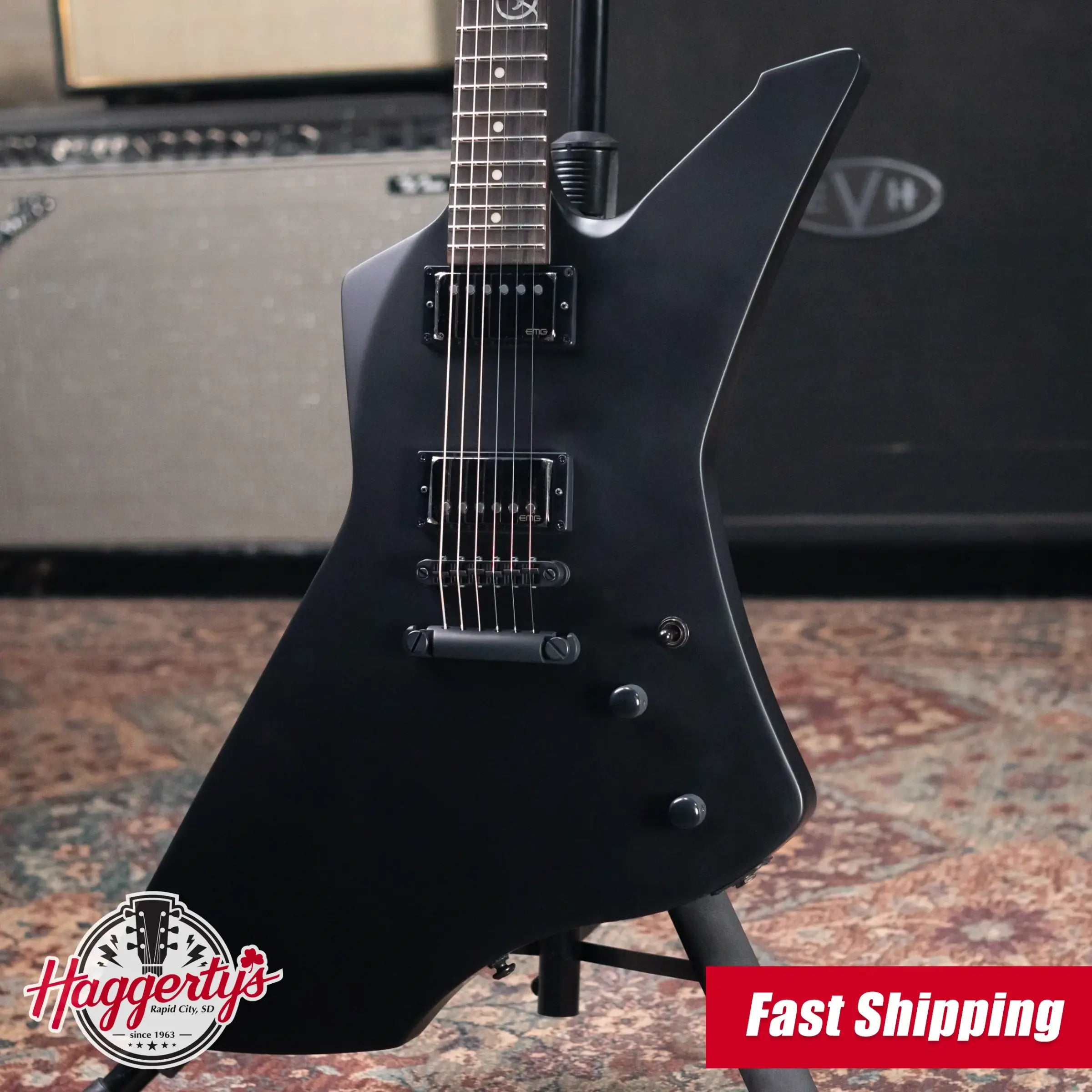 ESP LTD James Hetfield Signature Snakebyte Electric Guitar - Satin Black with Hardshell Case