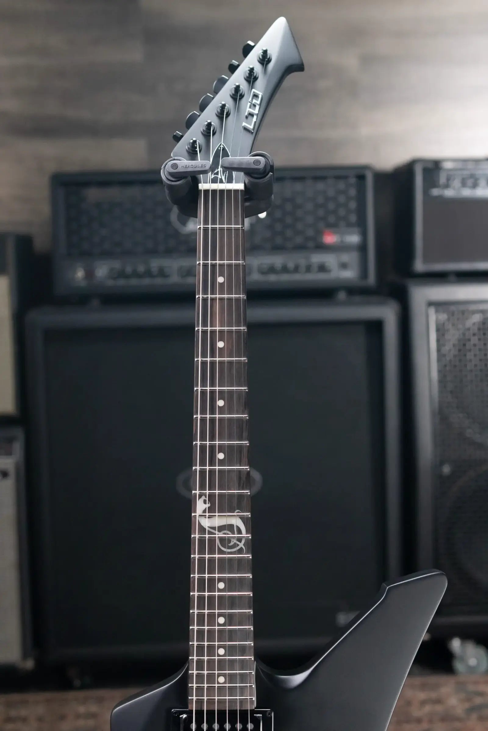 ESP LTD James Hetfield Signature Snakebyte Electric Guitar - Satin Black with Hardshell Case