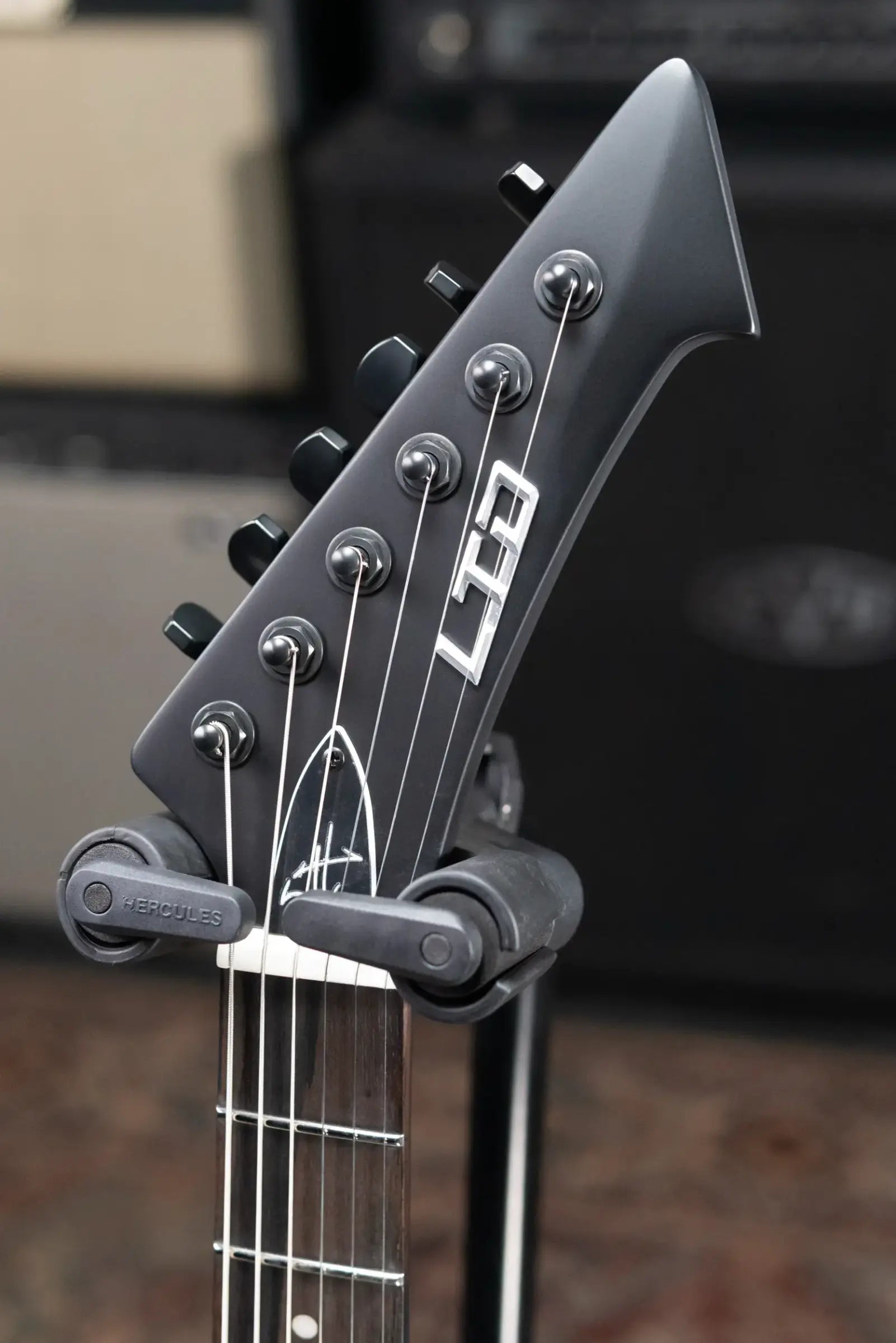 ESP LTD James Hetfield Signature Snakebyte Electric Guitar - Satin Black with Hardshell Case