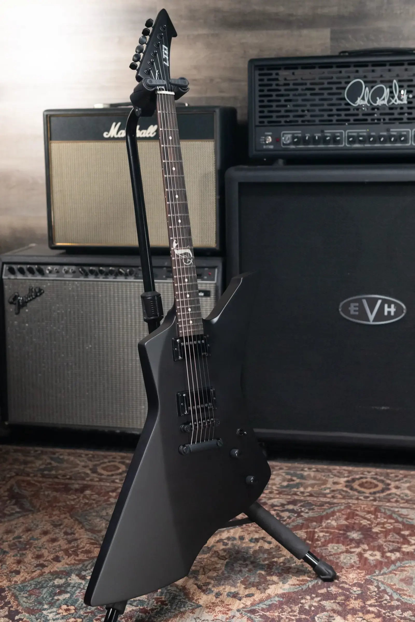 ESP LTD James Hetfield Signature Snakebyte Electric Guitar - Satin Black with Hardshell Case