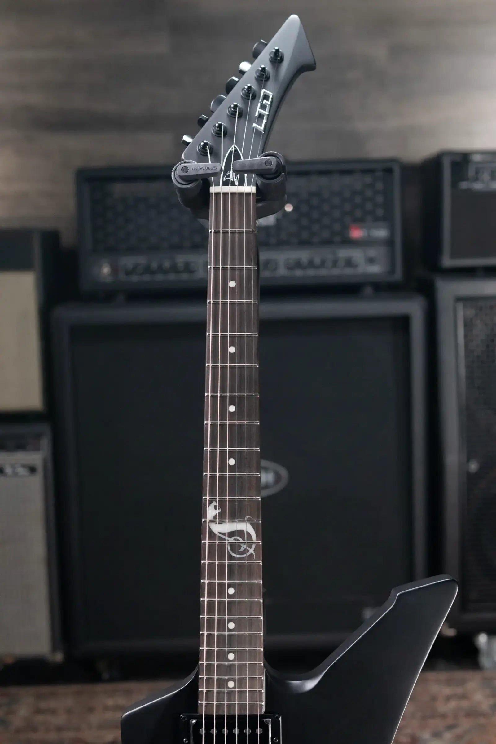 ESP LTD James Hetfield Signature Snakebyte Electric Guitar - Satin Black with Hardshell Case