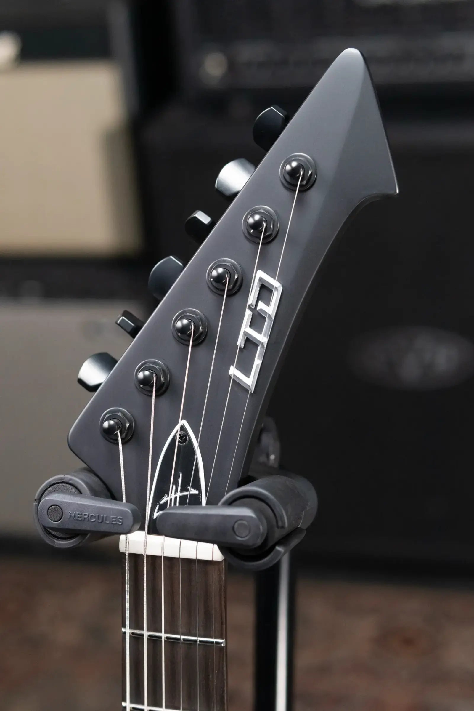 ESP LTD James Hetfield Signature Snakebyte Electric Guitar - Satin Black with Hardshell Case