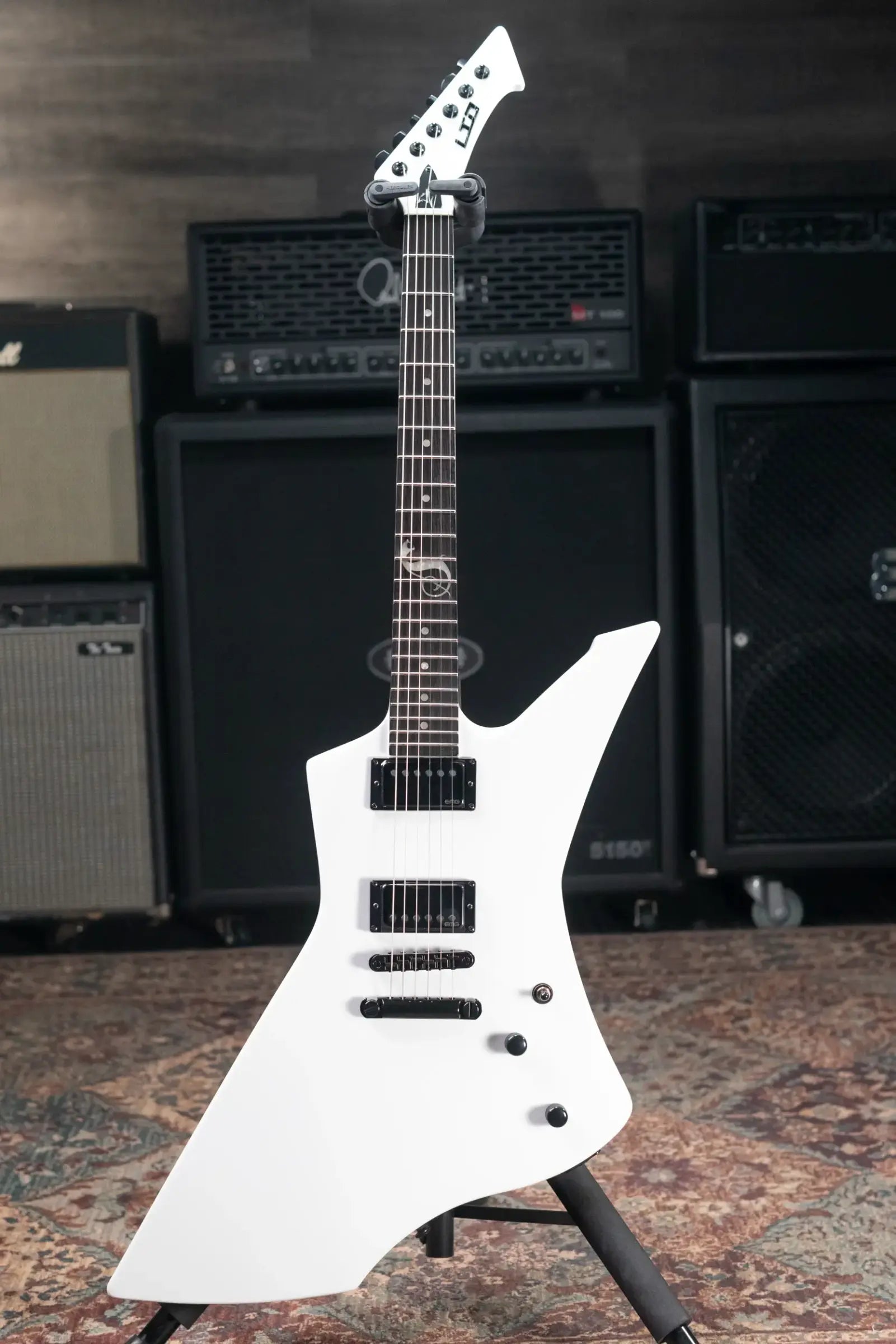 ESP LTD James Hetfield Signature Snakebyte Electric Guitar - Snow White with Hardshell Case