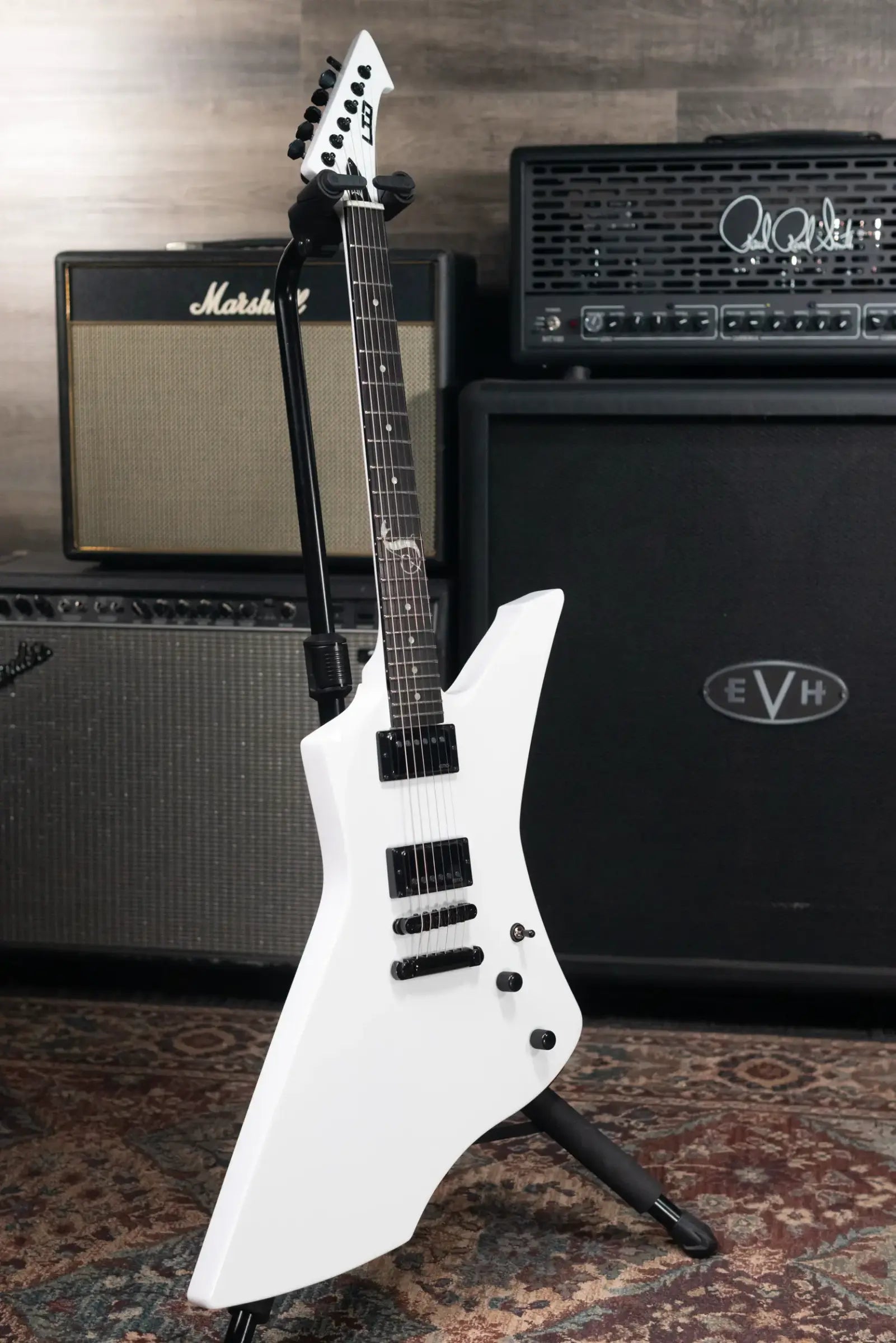 ESP LTD James Hetfield Signature Snakebyte Electric Guitar - Snow White with Hardshell Case