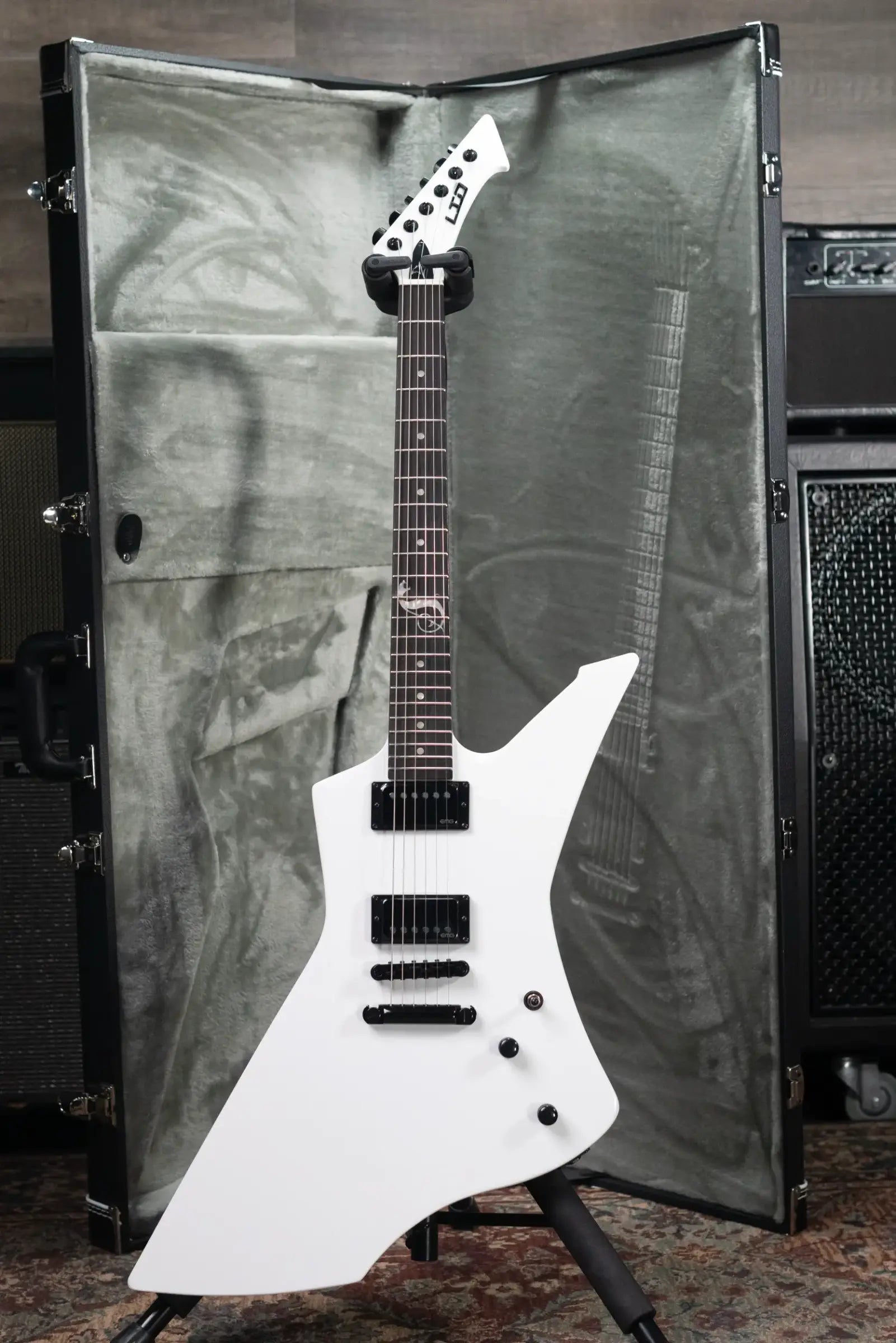 ESP LTD James Hetfield Signature Snakebyte Electric Guitar - Snow White with Hardshell Case