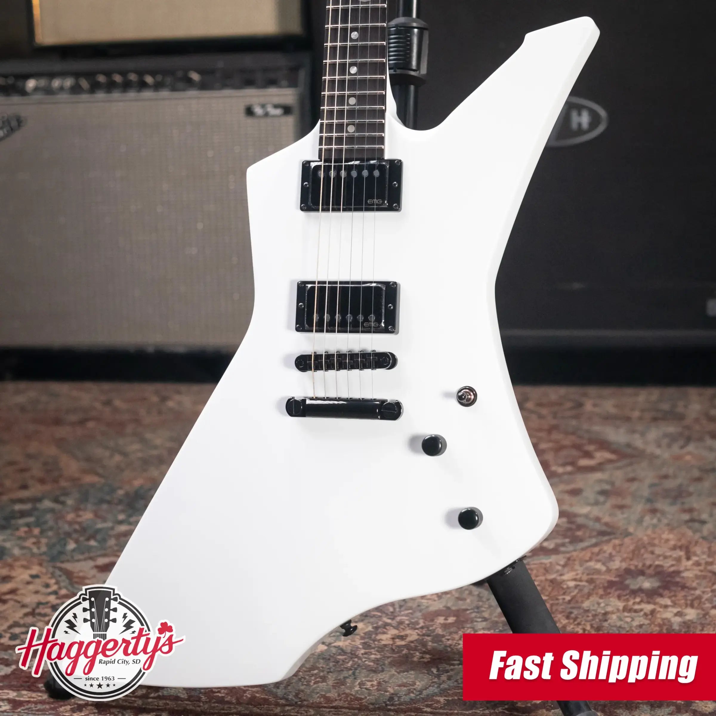 ESP LTD James Hetfield Signature Snakebyte Electric Guitar - Snow White with Hardshell Case