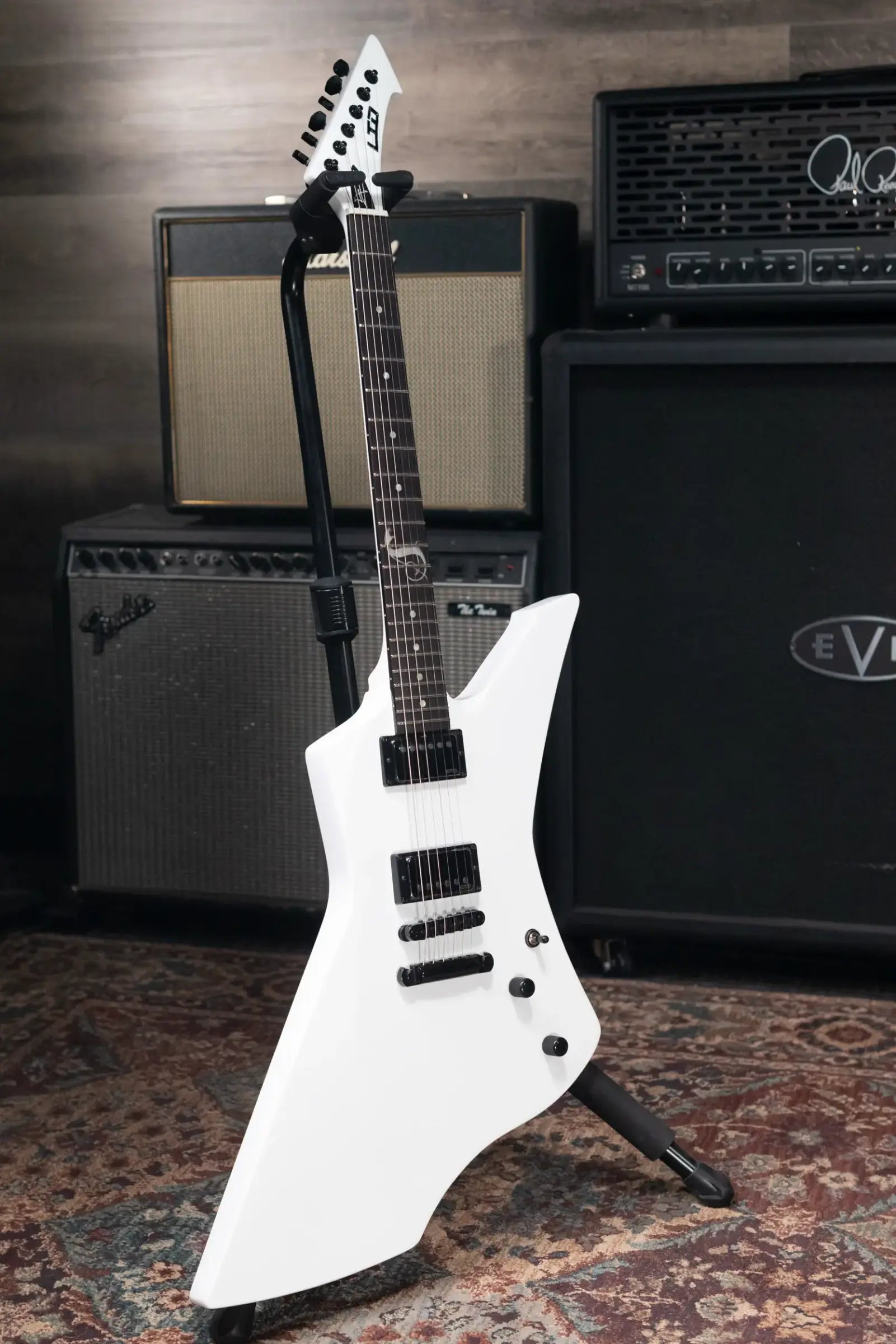 ESP LTD James Hetfield Signature Snakebyte Electric Guitar - Snow White with Hardshell Case