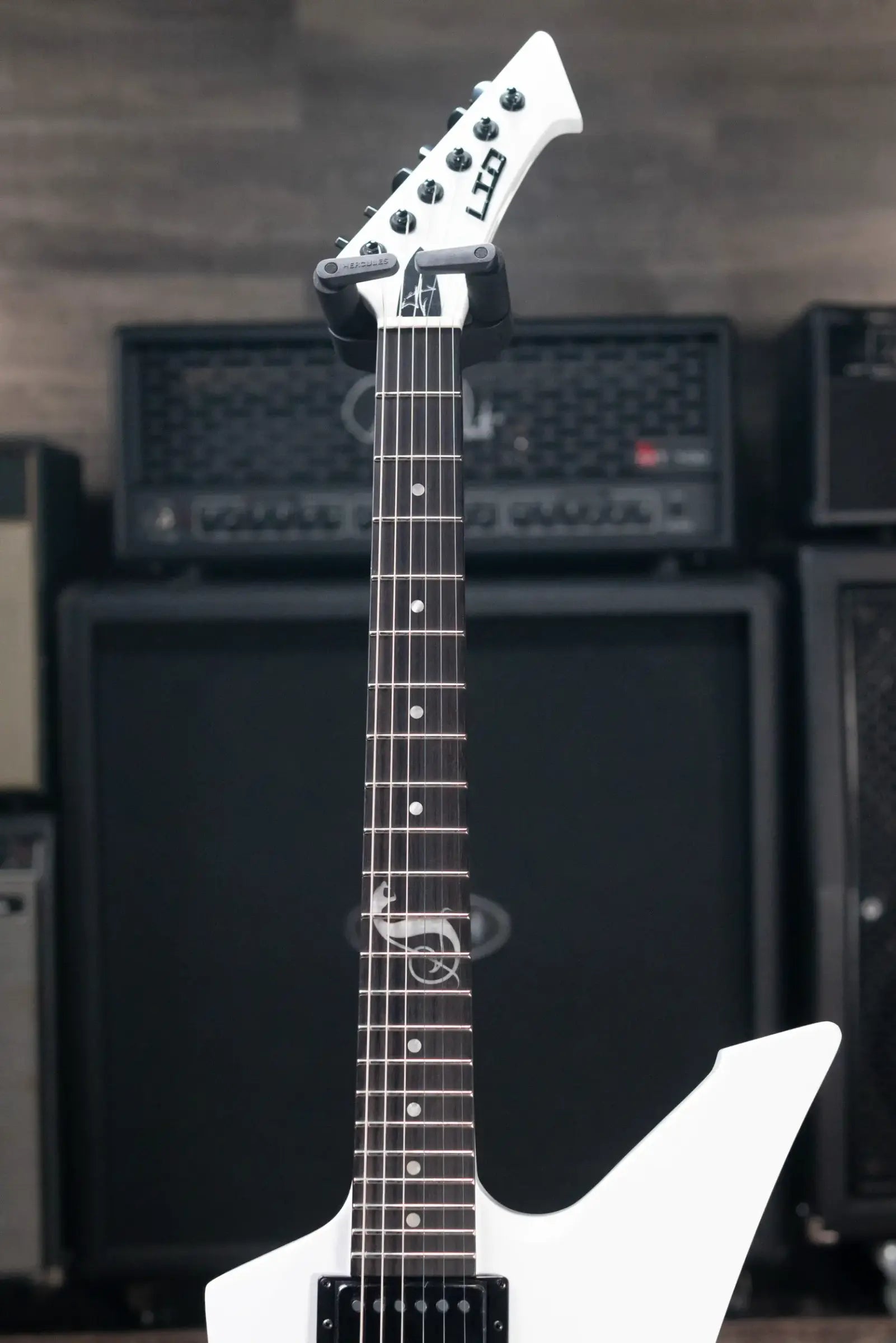 ESP LTD James Hetfield Signature Snakebyte Electric Guitar - Snow White with Hardshell Case