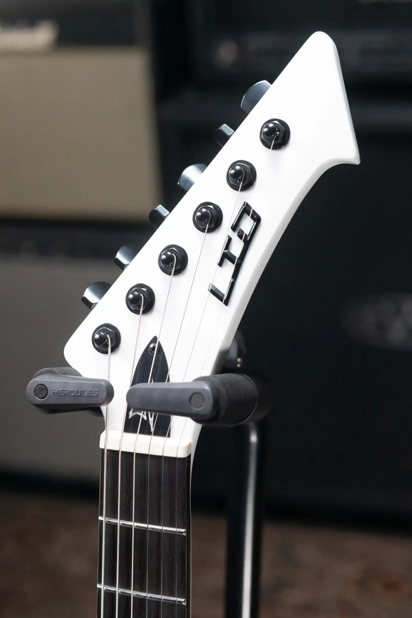 ESP LTD James Hetfield Signature Snakebyte Electric Guitar - Snow White with Hardshell Case