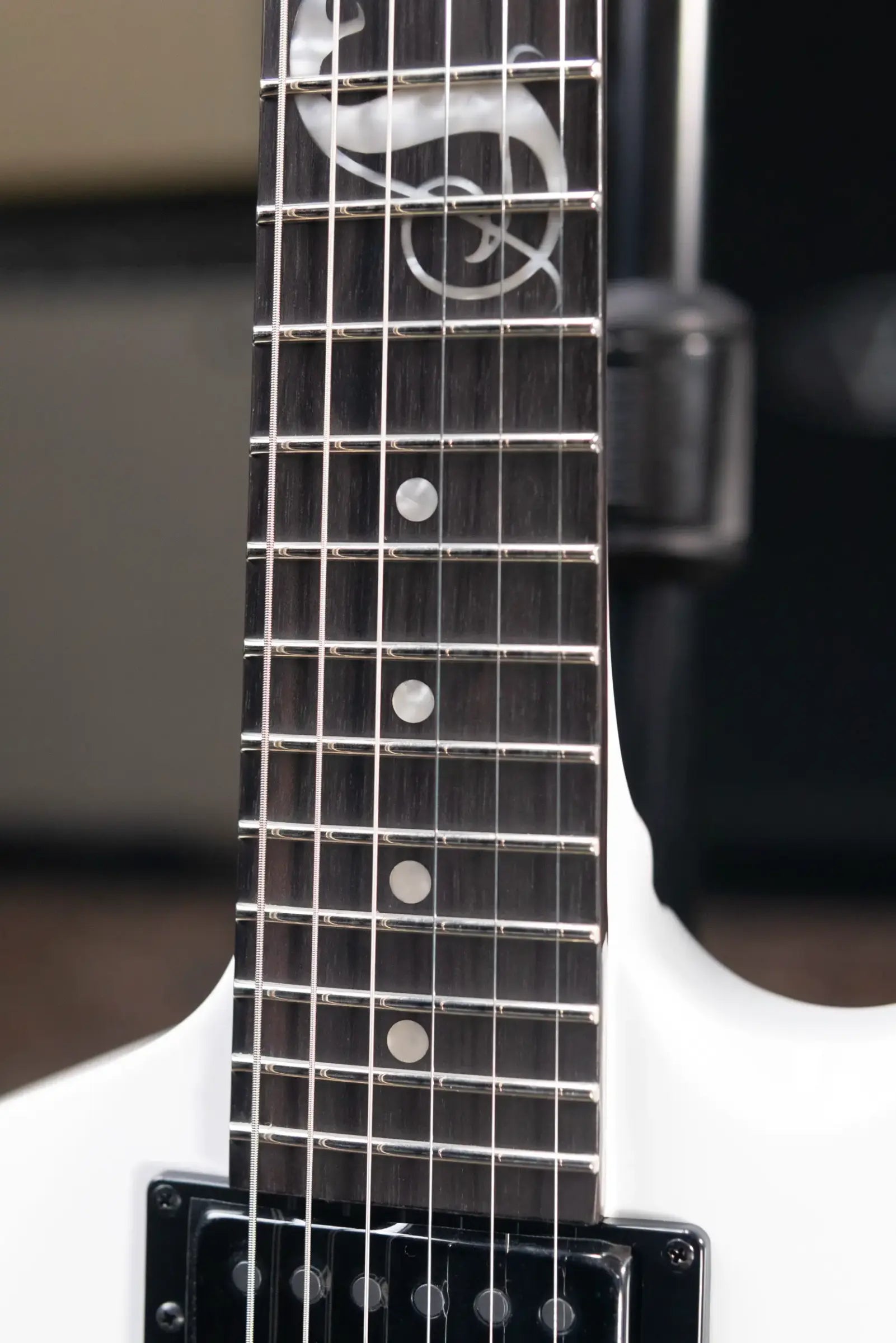 ESP LTD James Hetfield Signature Snakebyte Electric Guitar - Snow White with Hardshell Case