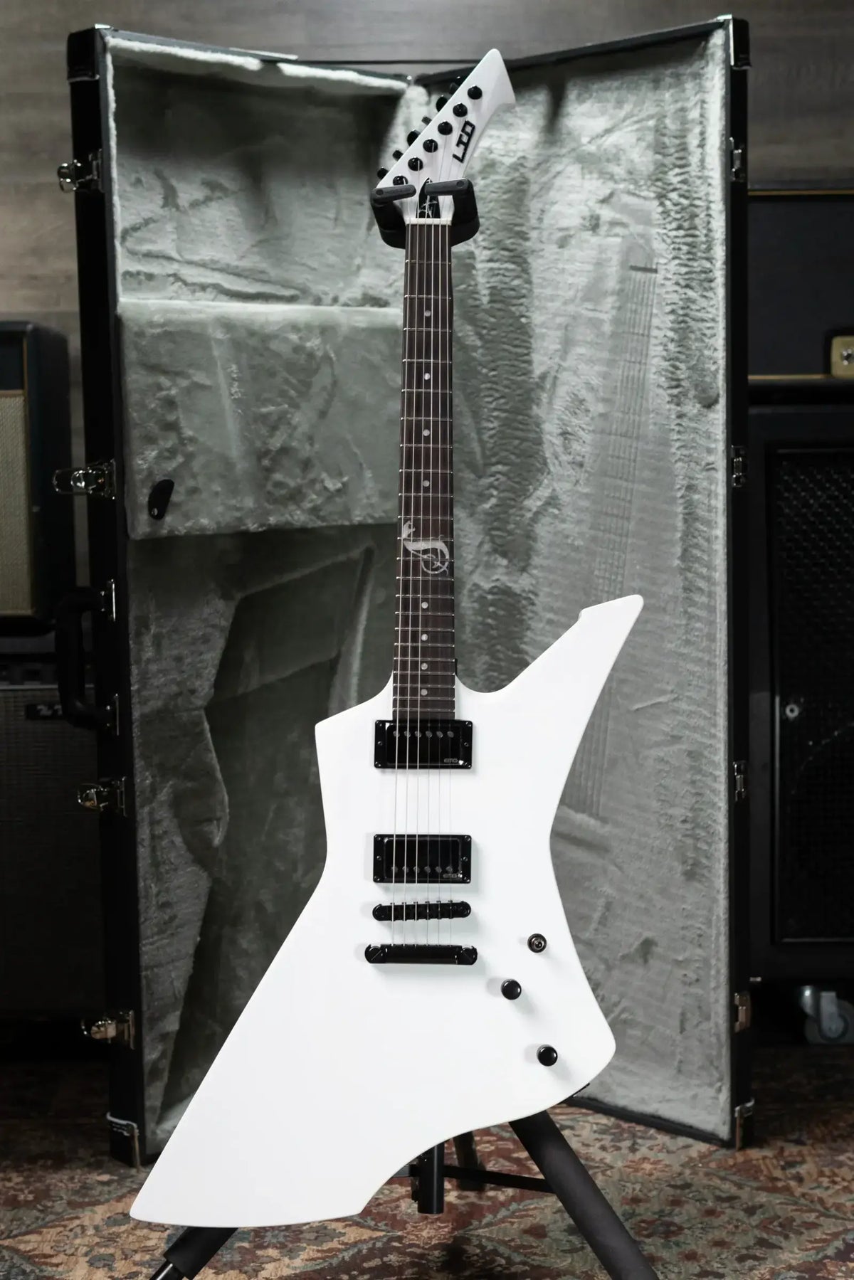ESP LTD James Hetfield Signature Snakebyte Electric Guitar - Snow White with Hardshell Case