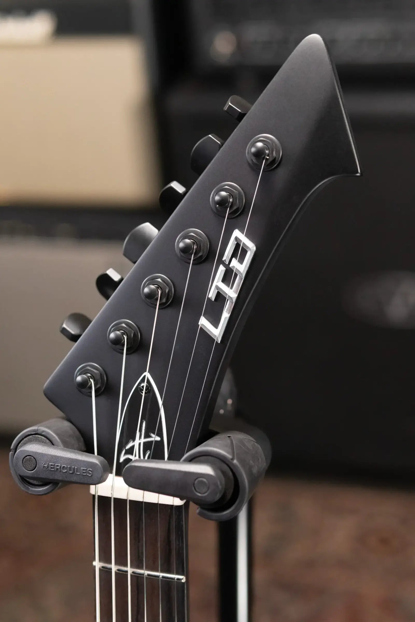 ESP LTD James Hetfield Signature Vulture Electric Guitar - Black with Hardshell Case