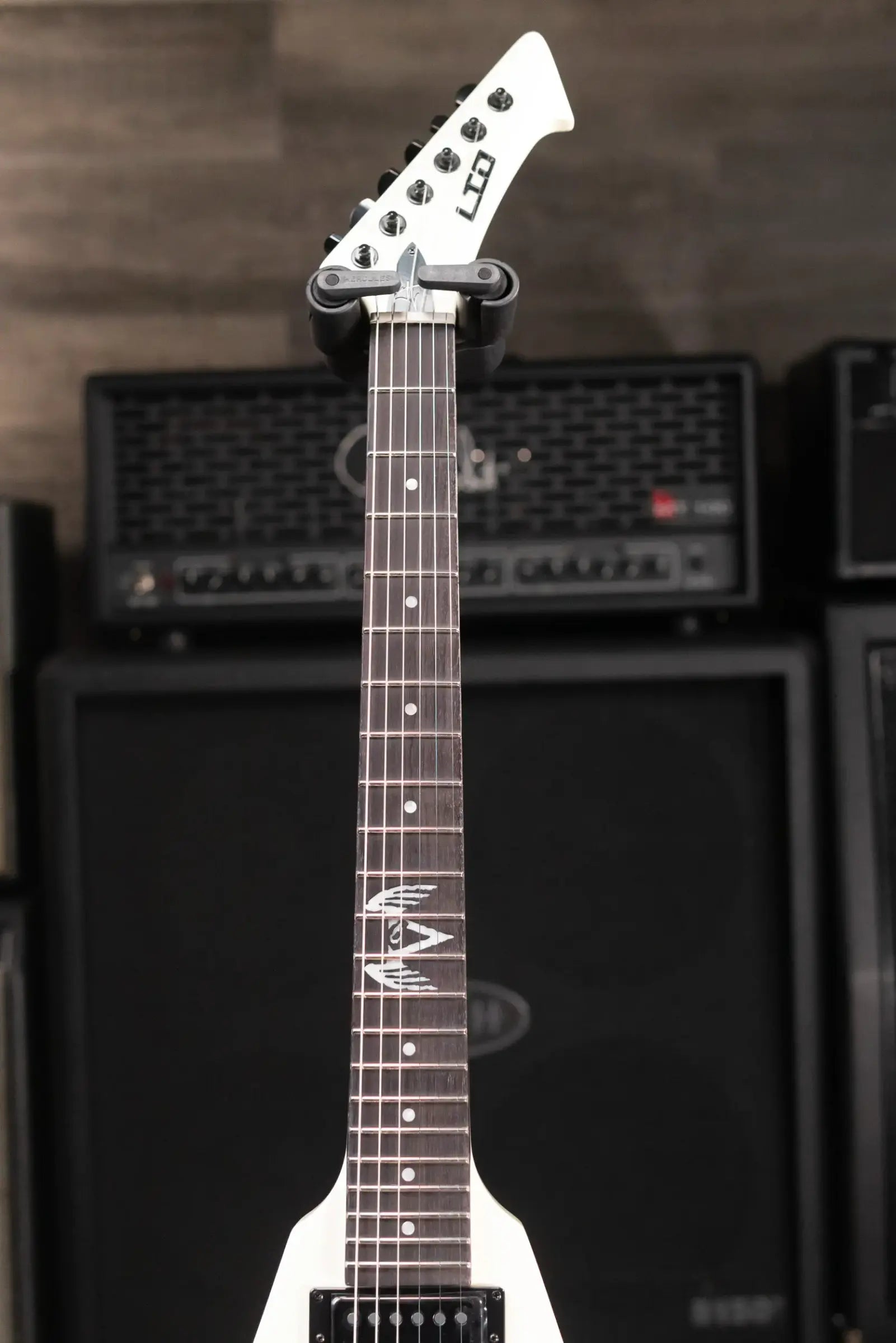 ESP LTD James Hetfield Signature Vulture Electric Guitar - Olympic White with Hardshell Case