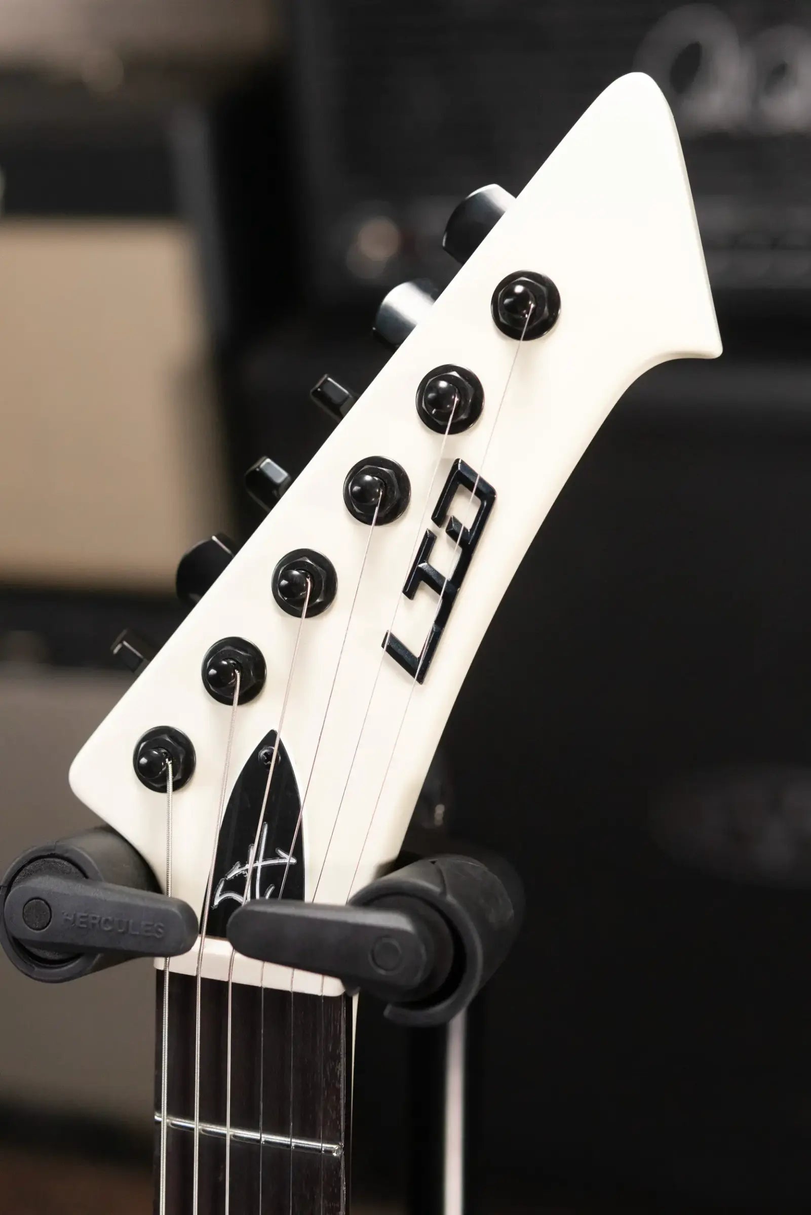 ESP LTD James Hetfield Signature Vulture Electric Guitar - Olympic White with Hardshell Case