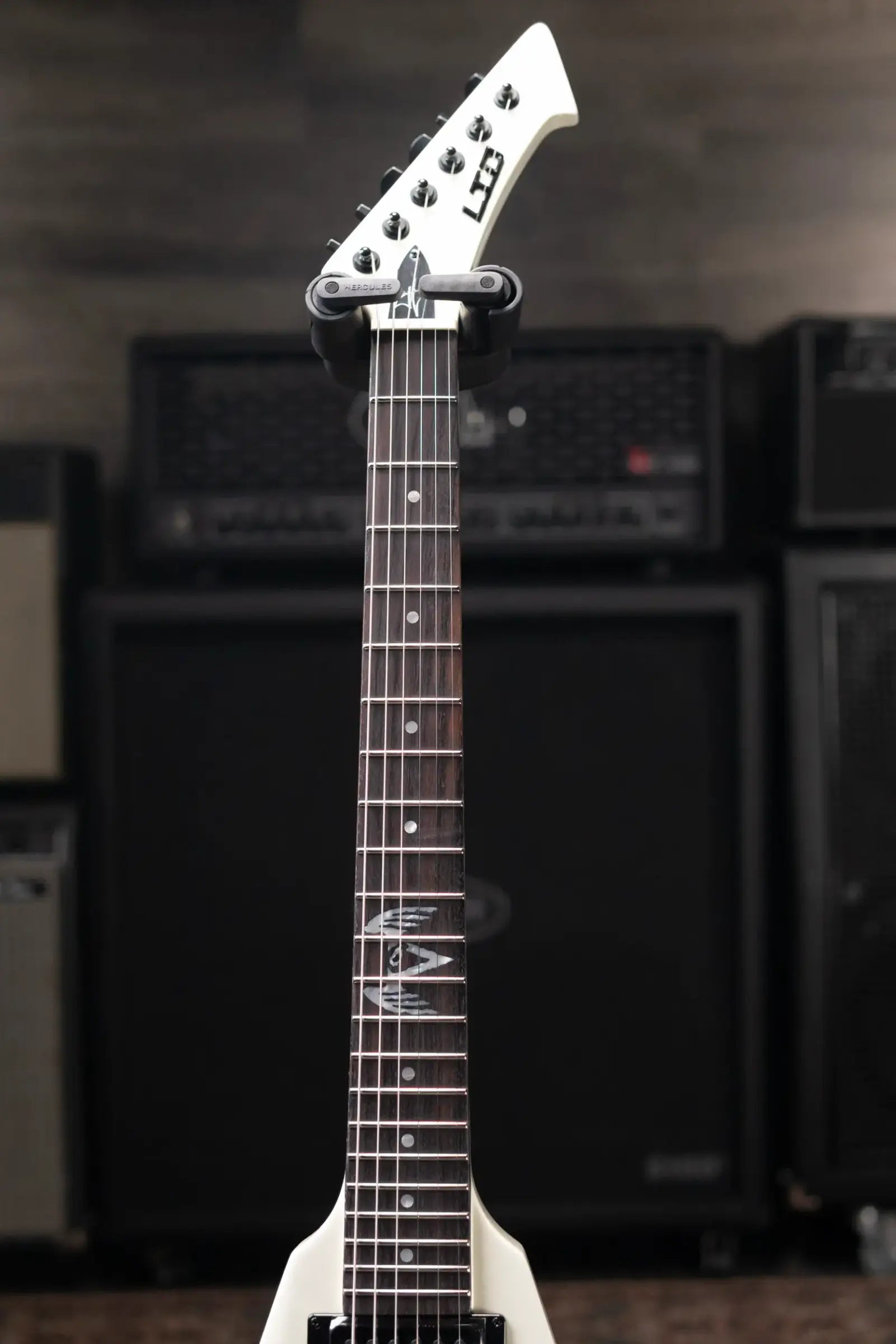 ESP LTD James Hetfield Signature Vulture Electric Guitar - Olympic White with Hardshell Case