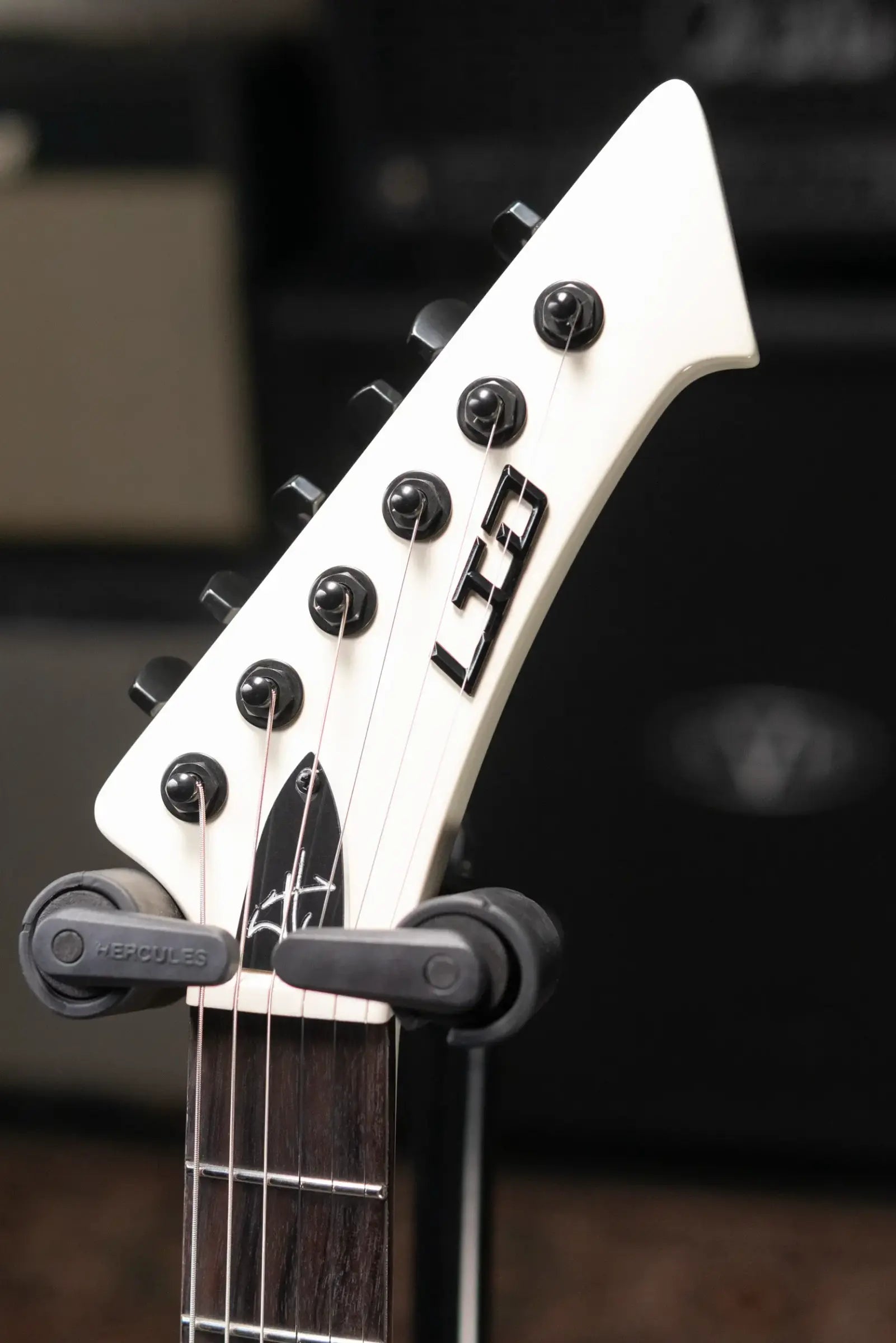 ESP LTD James Hetfield Signature Vulture Electric Guitar - Olympic White with Hardshell Case