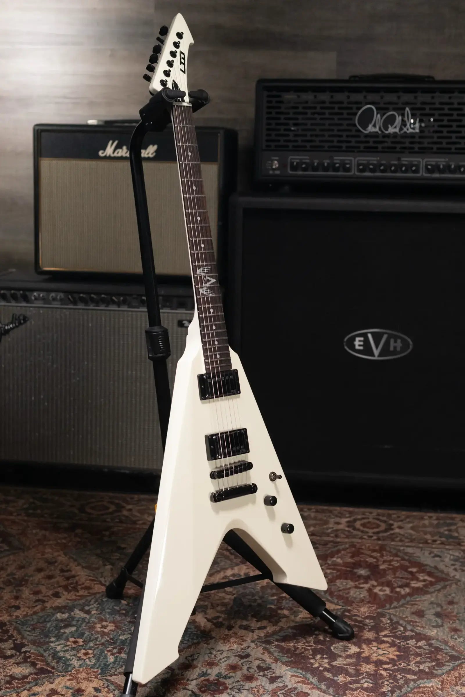 ESP LTD James Hetfield Signature Vulture Electric Guitar - Olympic White with Hardshell Case