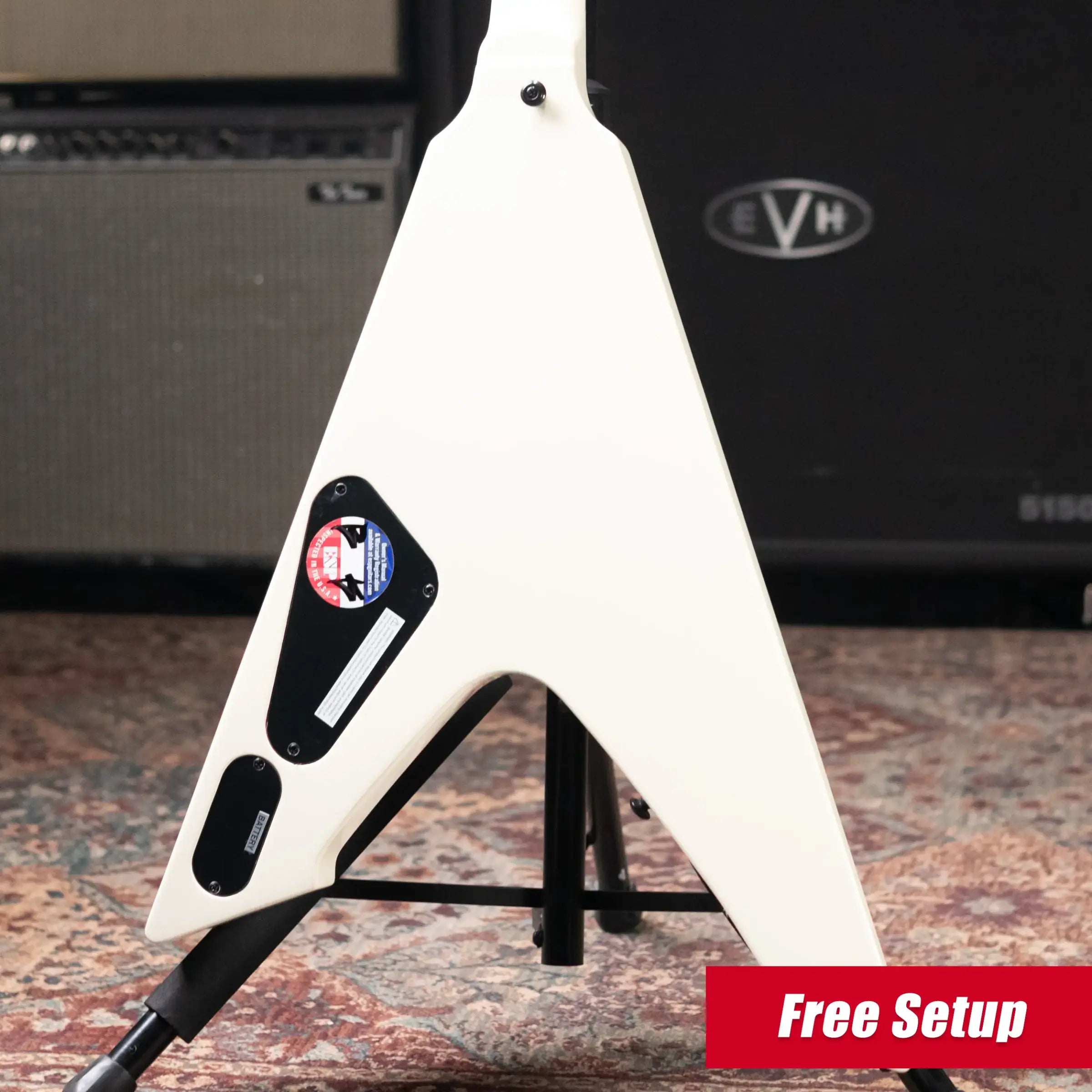 ESP LTD James Hetfield Signature Vulture Electric Guitar - Olympic White with Hardshell Case