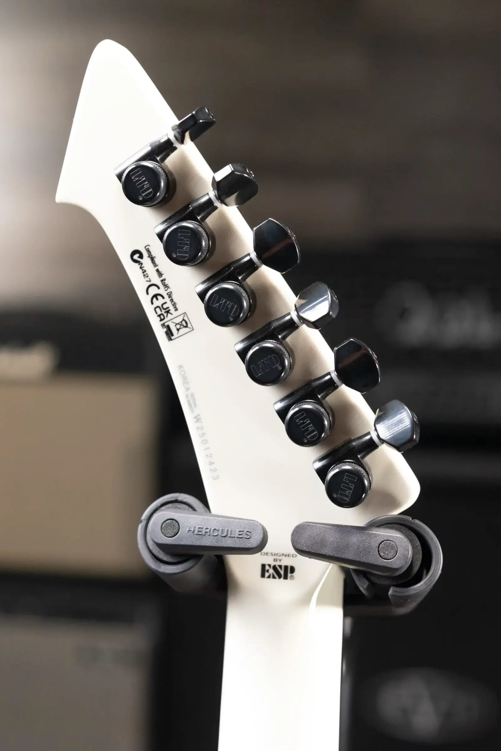 ESP LTD James Hetfield Signature Vulture Electric Guitar - Olympic White with Hardshell Case