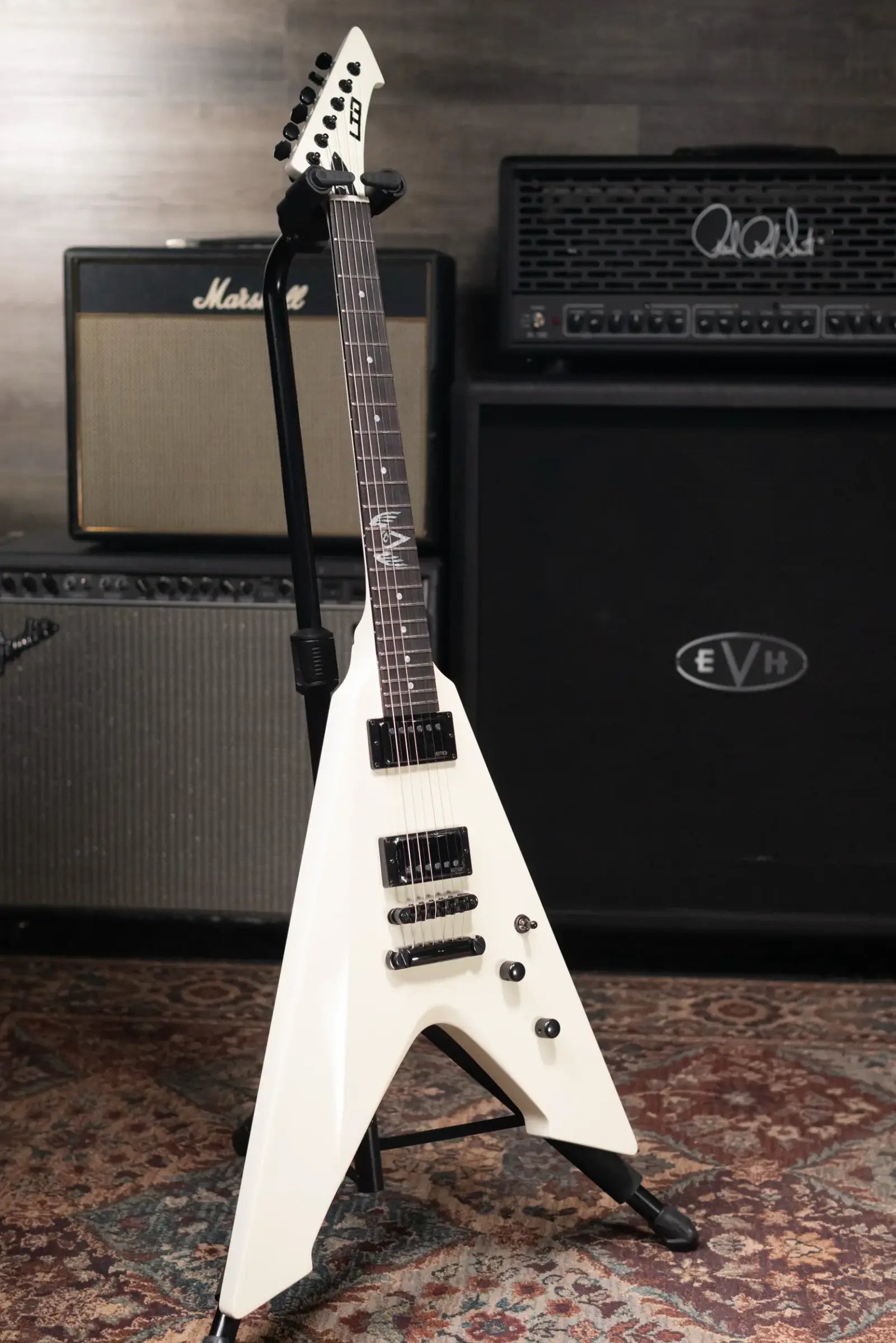 ESP LTD James Hetfield Signature Vulture Electric Guitar - Olympic White with Hardshell Case