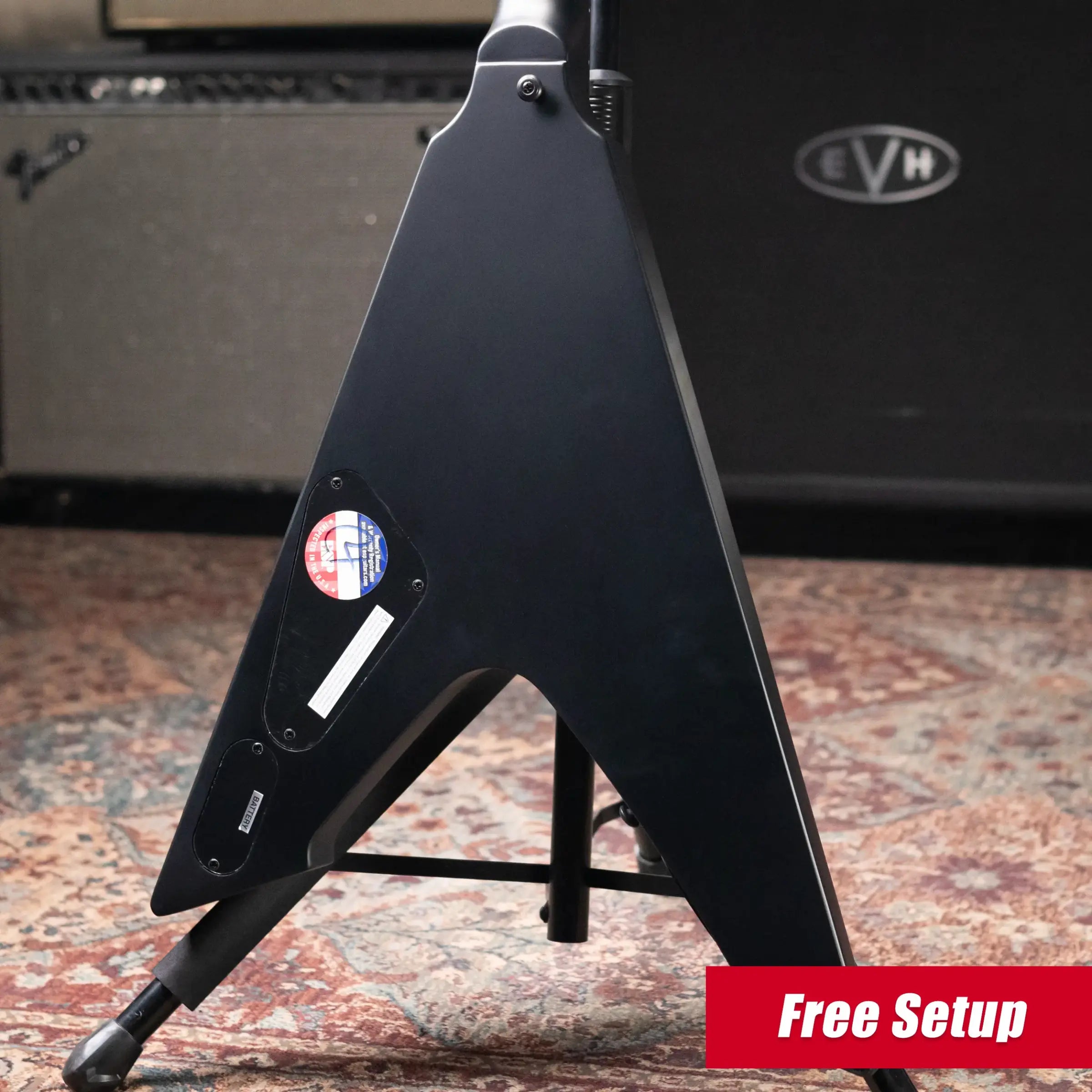 ESP LTD James Hetfield Signature Vulture Electric Guitar - Satin Black with Hardshell Case