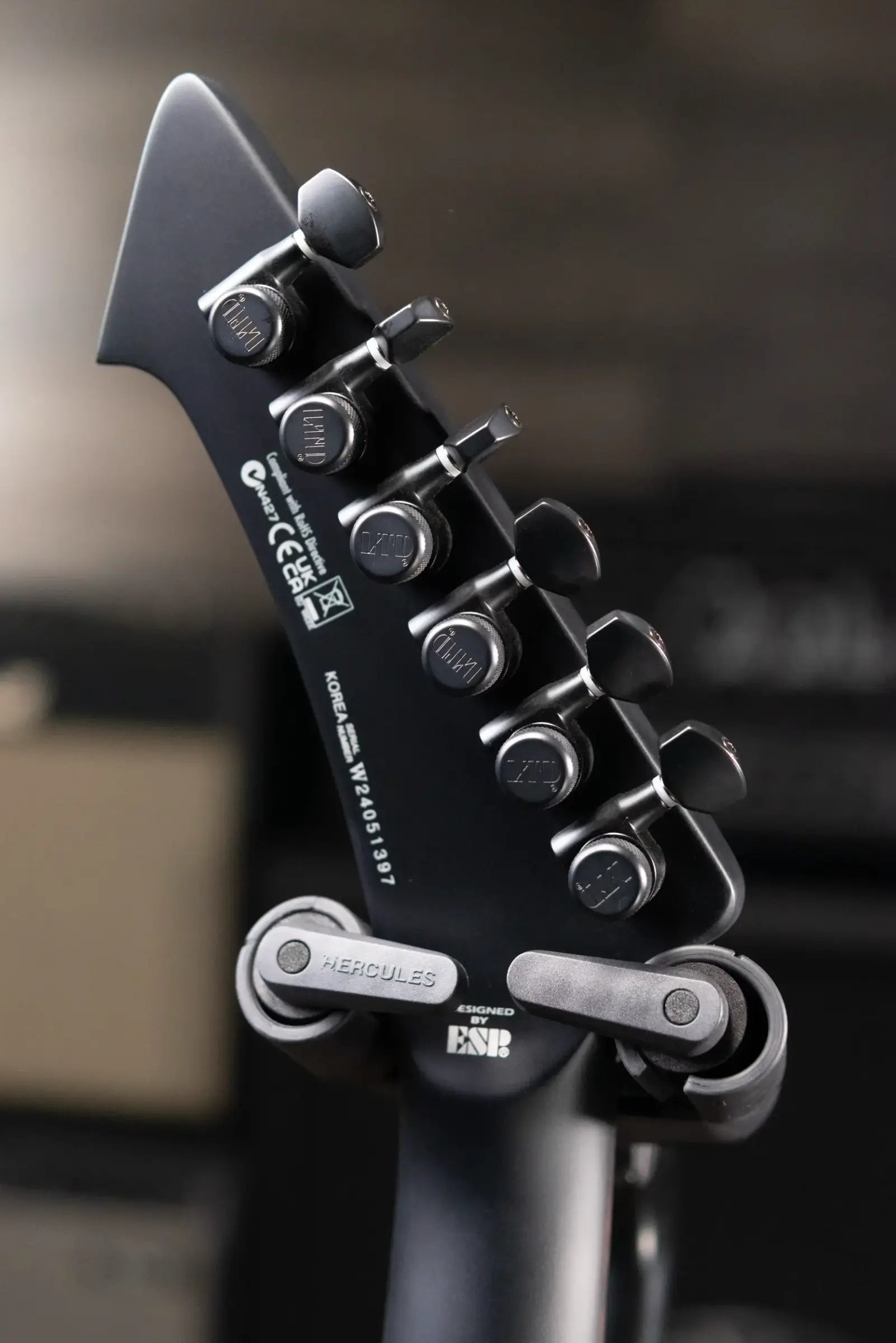 ESP LTD James Hetfield Signature Vulture Electric Guitar - Satin Black with Hardshell Case