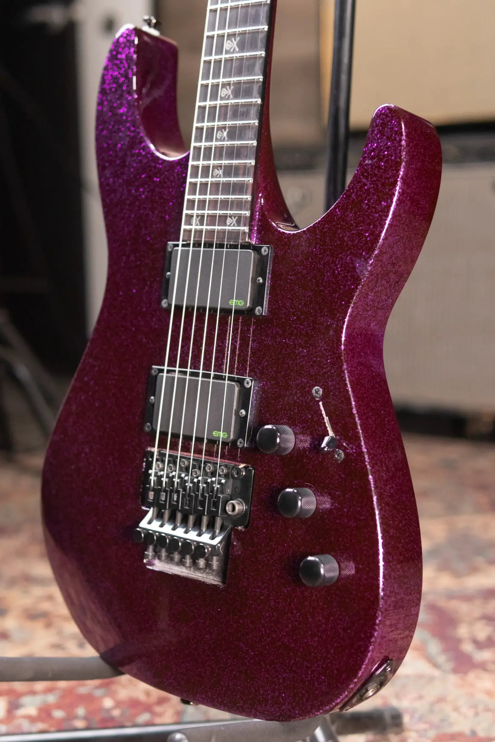 ESP LTD KH-602 Kirk Hammett Signature Electric Guitar - Purple Sparkle with Hardshell Case - Used