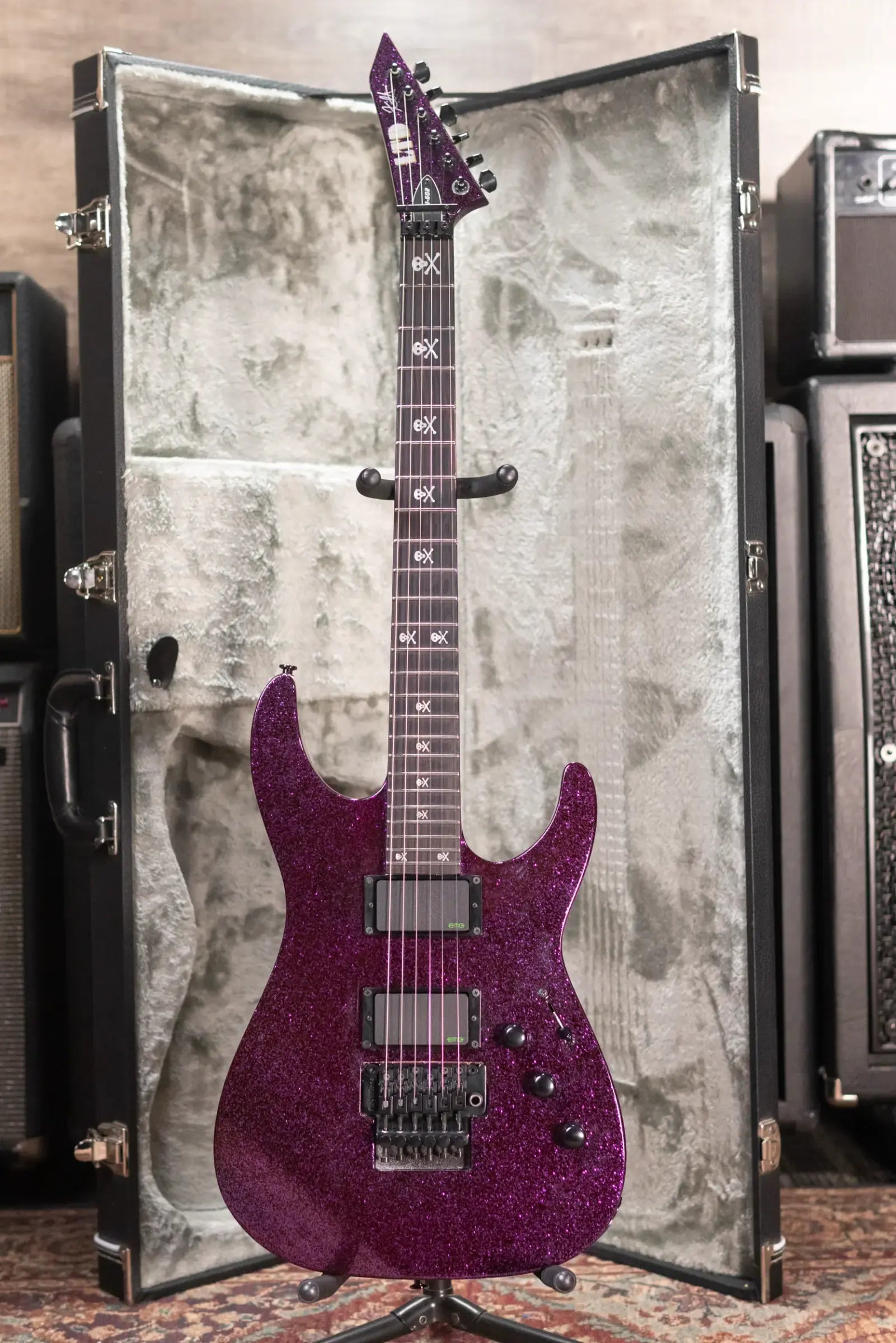 ESP LTD KH-602 Kirk Hammett Signature Electric Guitar - Purple Sparkle with Hardshell Case - Used