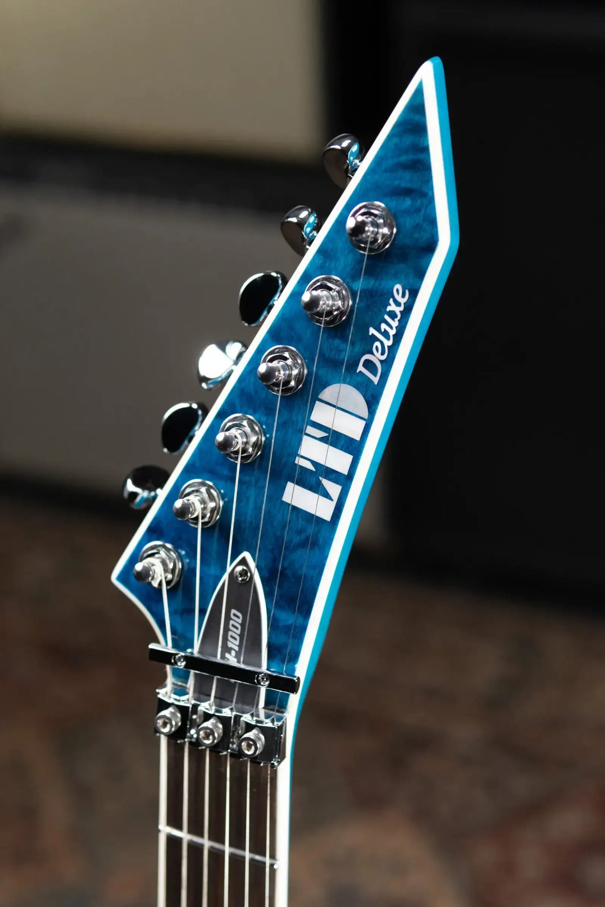 ESP LTD MH-1000 QM Electric Guitar - Black Ocean