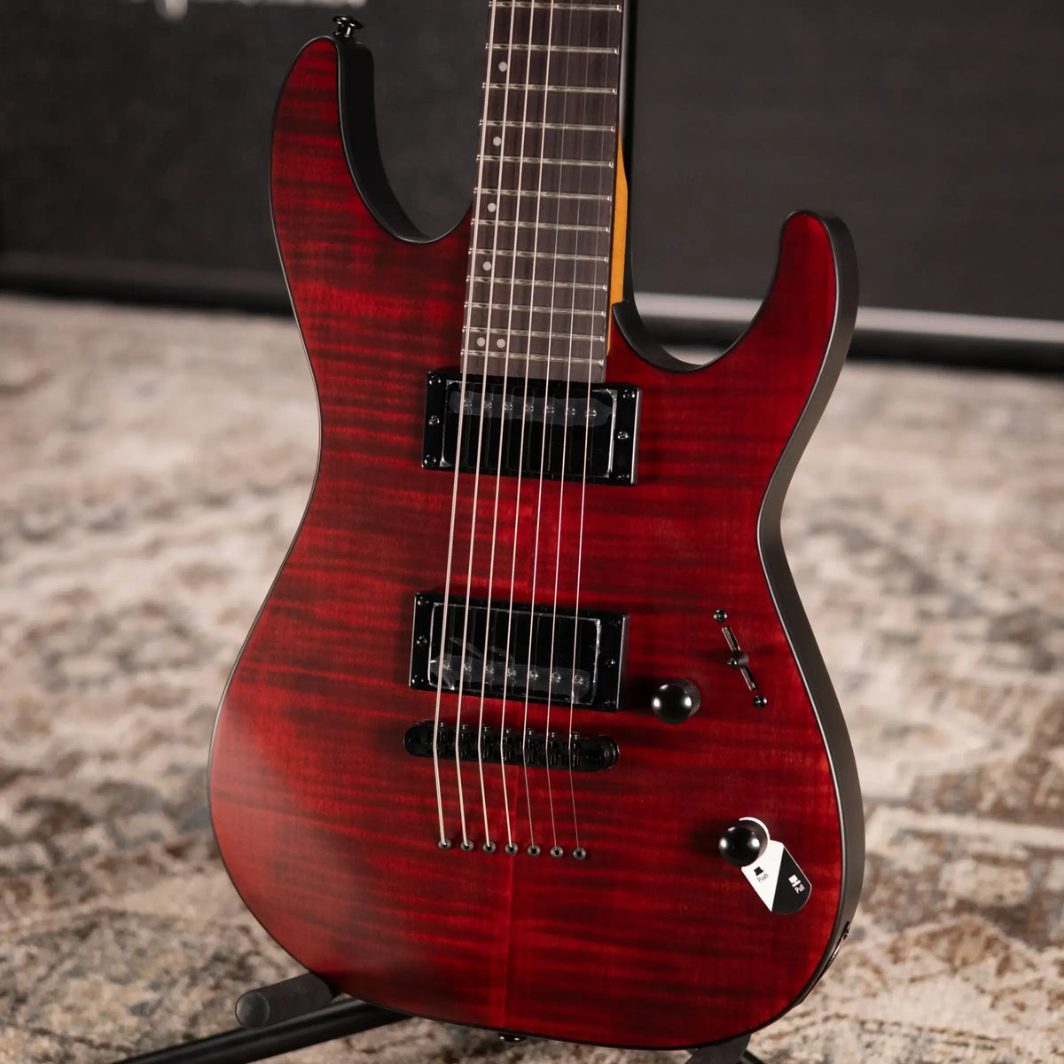 ESP LTD M-207DX Baritone 7-String Electric Guitar - Crimson Satin