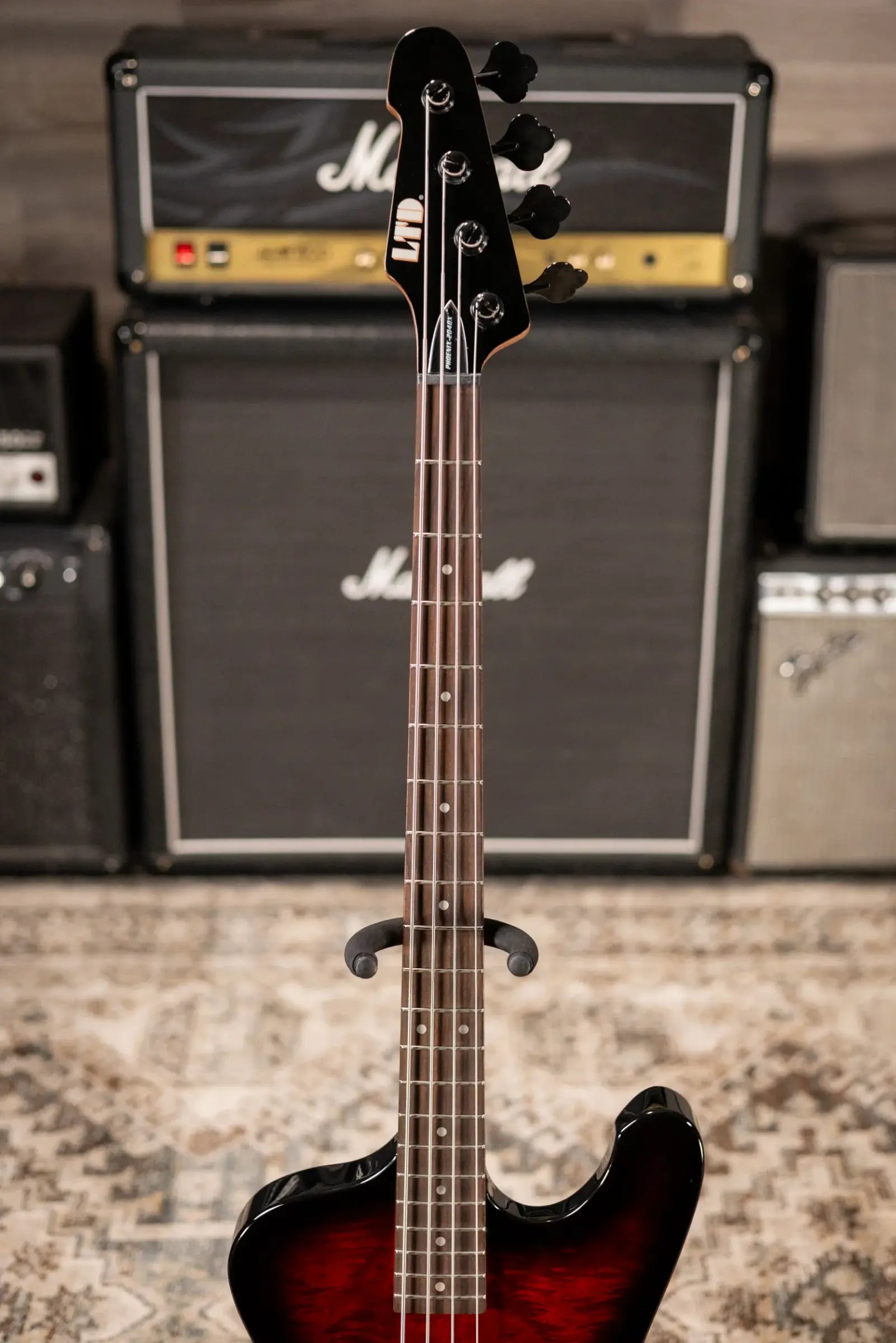 ESP LTD Phoenix-204DX Electric Bass - Red Burst