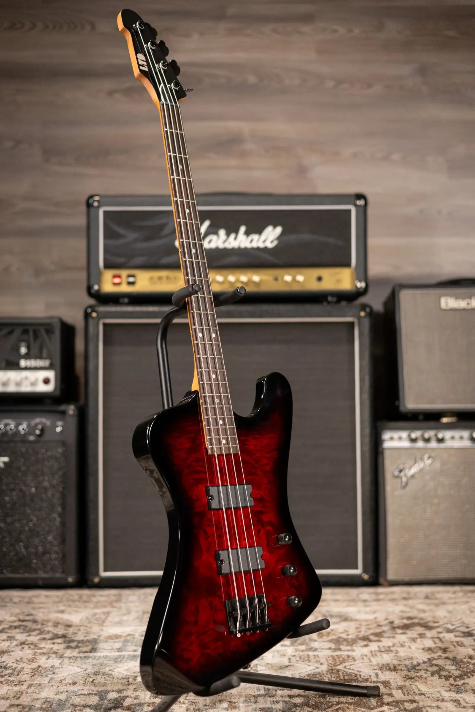 ESP LTD Phoenix-204DX Electric Bass - Red Burst