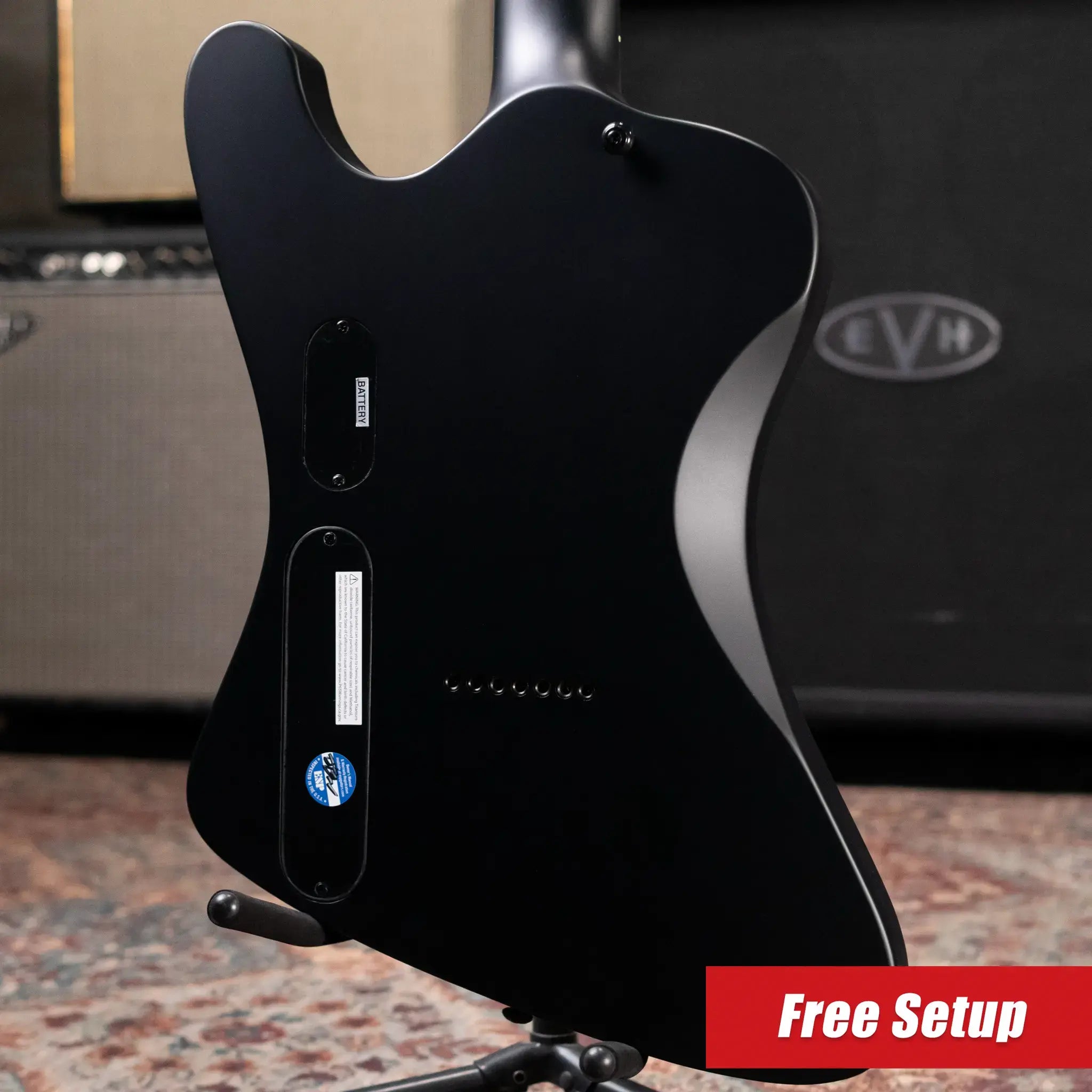 ESP LTD Phoenix-7 Baritone Black Metal Electric Guitar - Black Satin