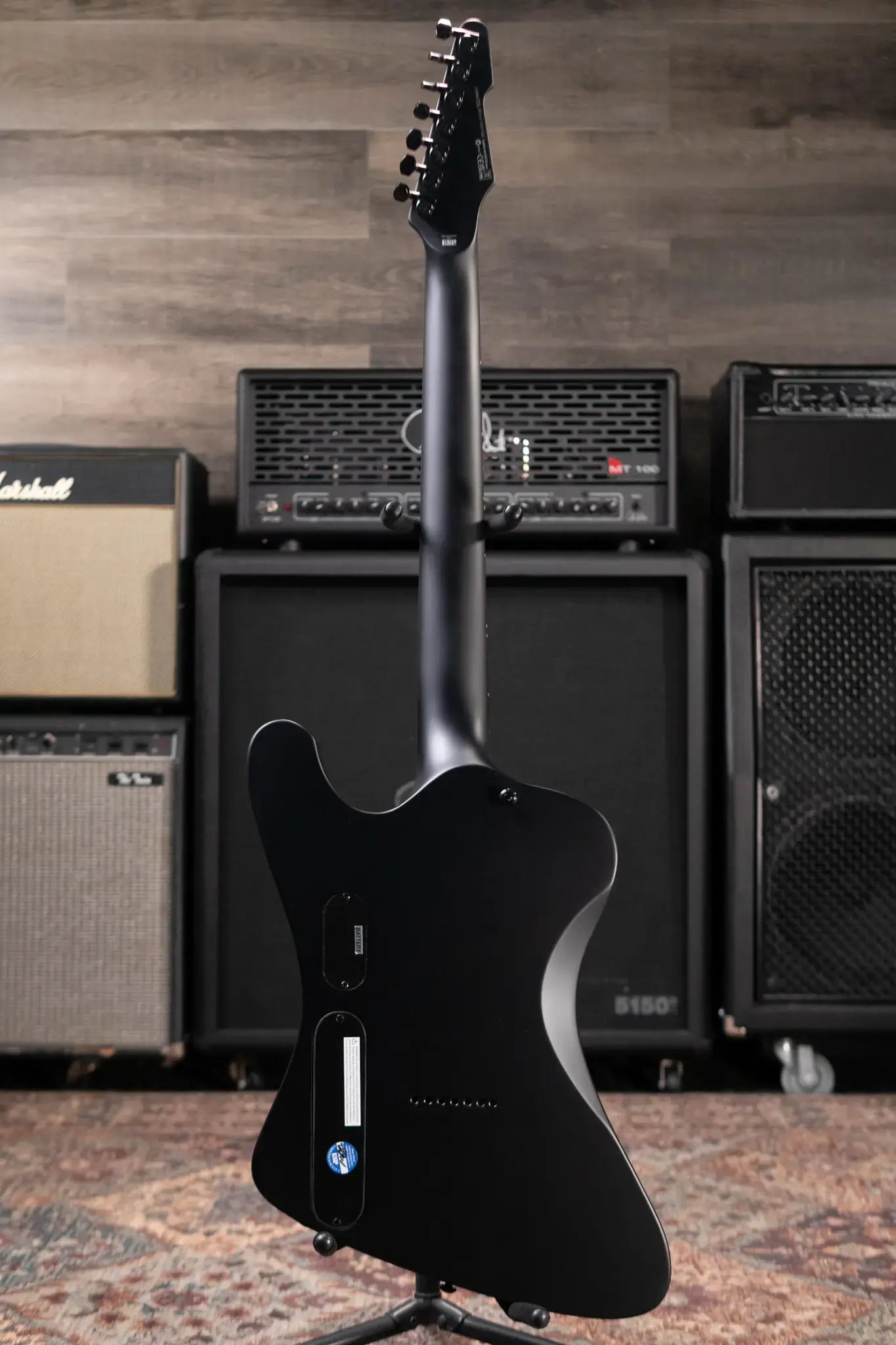 ESP LTD Phoenix-7 Baritone Black Metal Electric Guitar - Black Satin