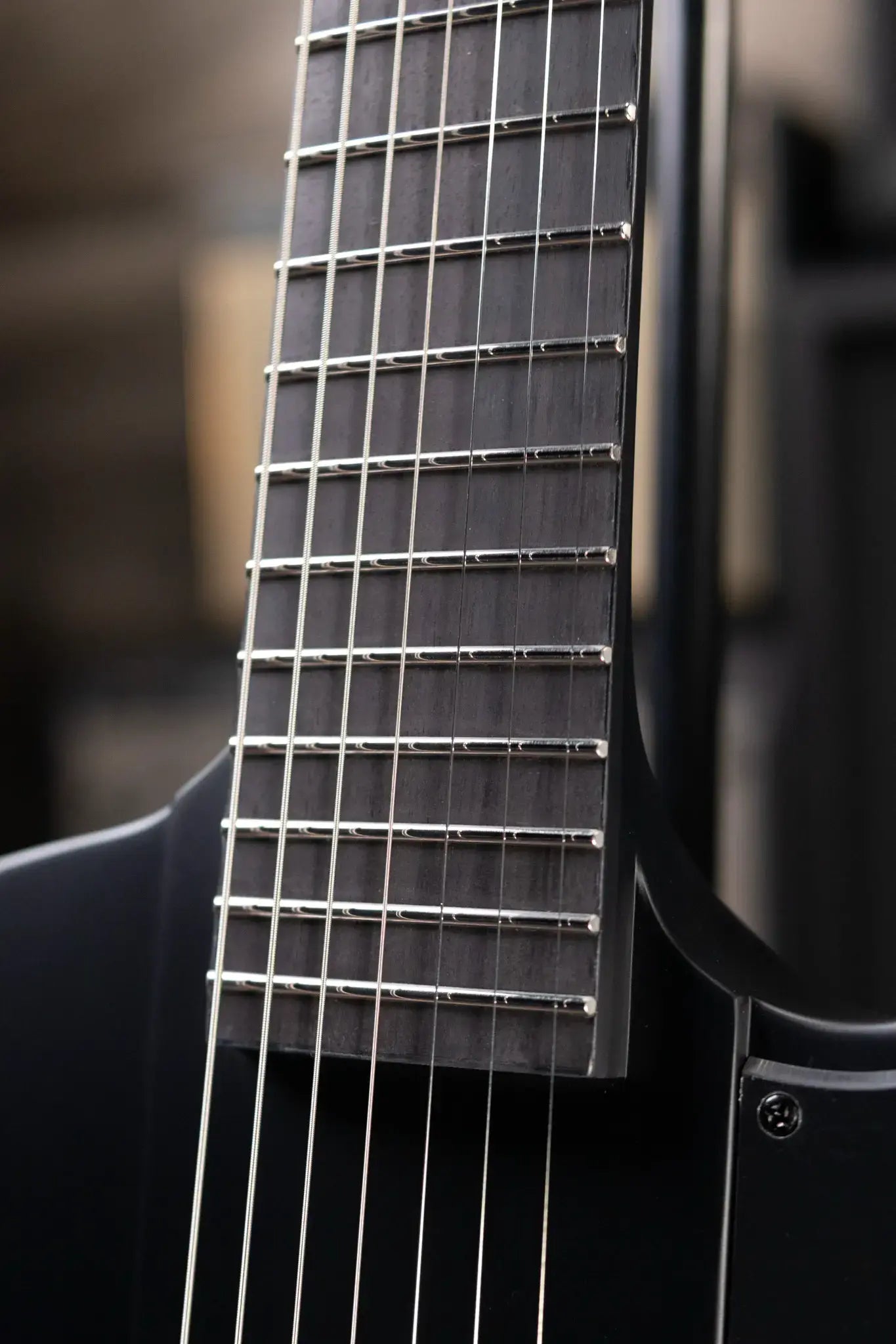 ESP LTD Phoenix-7 Baritone Black Metal Electric Guitar - Black Satin