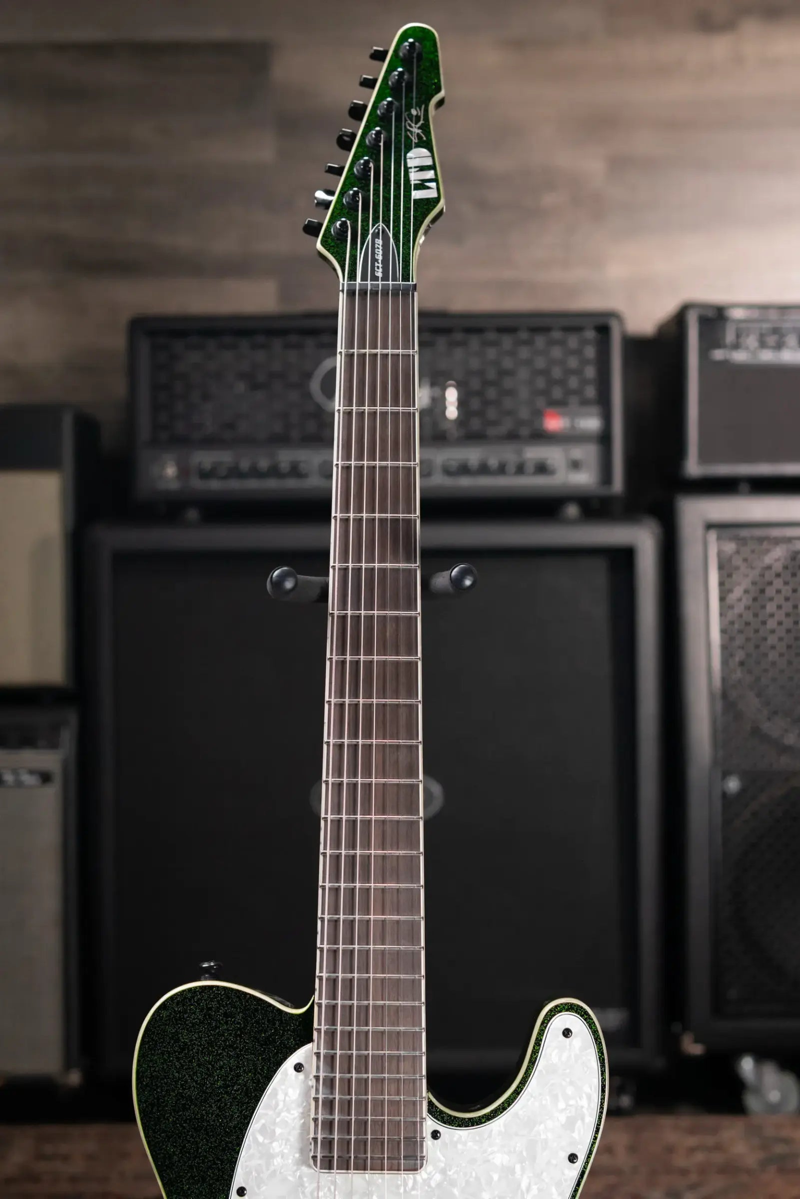 ESP LTD SCT-607B Stephen Carpenter Signature 7-String Baritone Electric Guitar Green Sparkle with Hardshell Case - Used