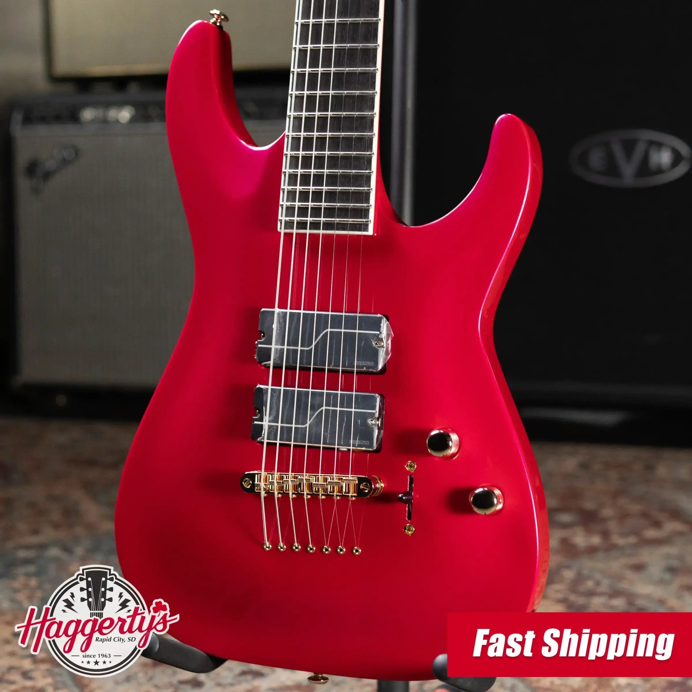 ESP LTD SC-607B Stephen Carpenter Signature 7-String Baritone Electric Guitar - Magenta with Hardshell Case