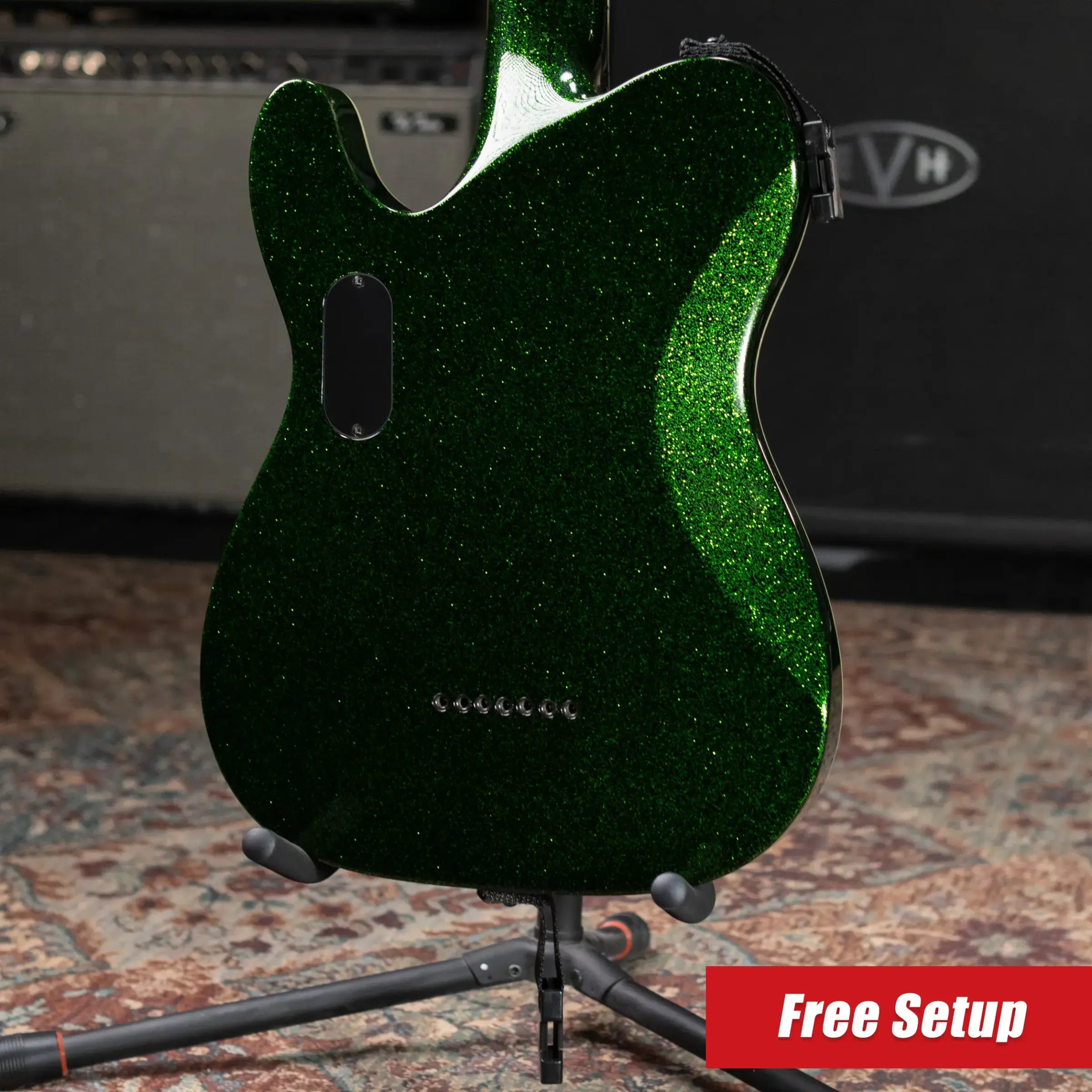 ESP LTD Stephen Carpenter SCT-607B 7-String Electric Guitar - Green Sparkle with Hardshell Case and Upgraded Pickups - Used