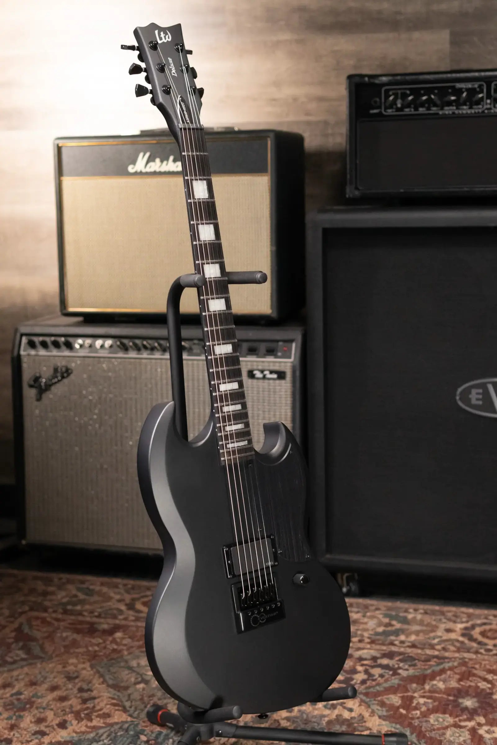 ESP LTD Viper-1001 Evertune Electric Guitar - Charcoal Metallic Satin