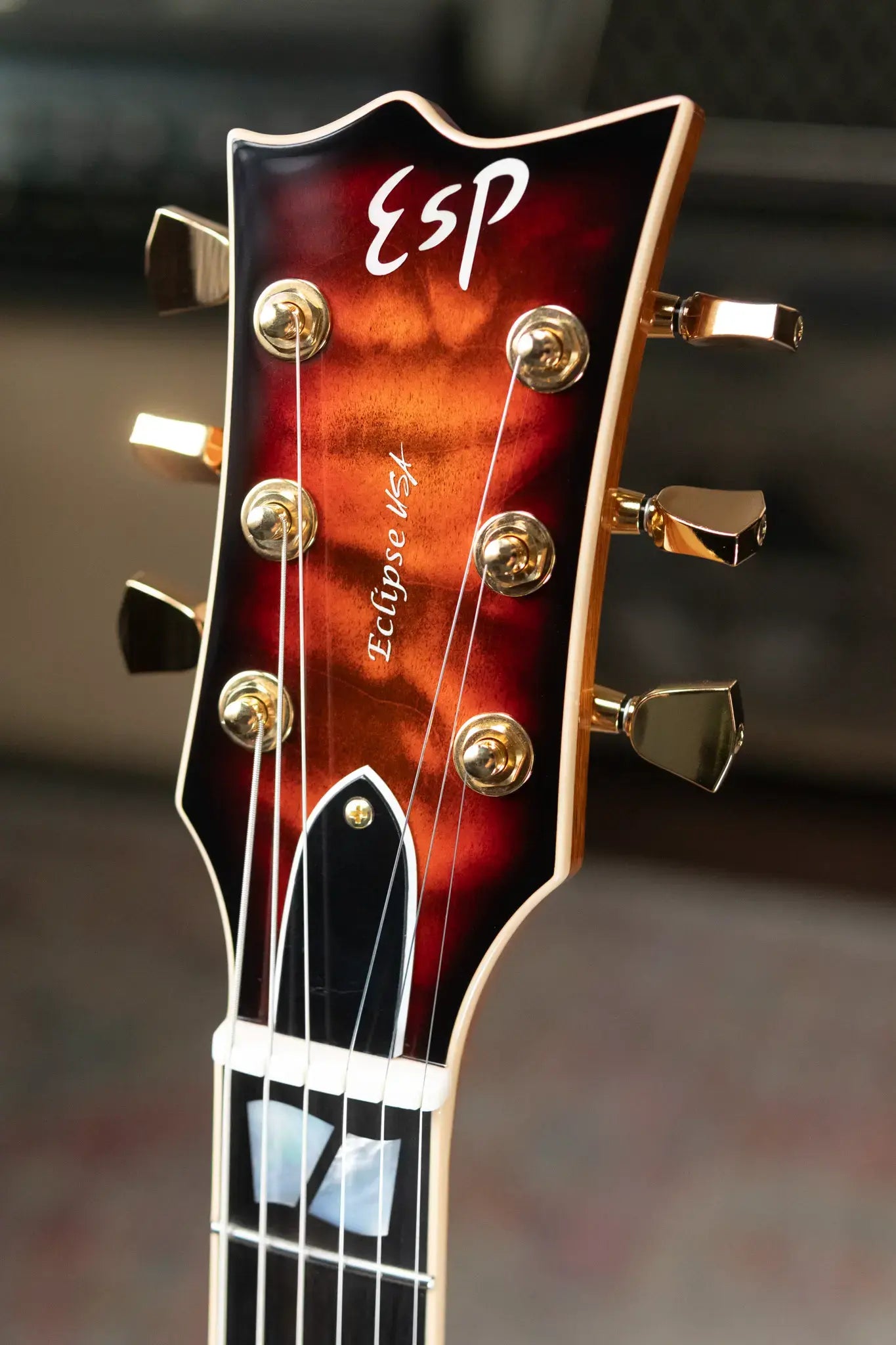 ESP USA Custom Shop Eclipse Electric Guitar - Tiger Eye Sunburst with Hardshell Case