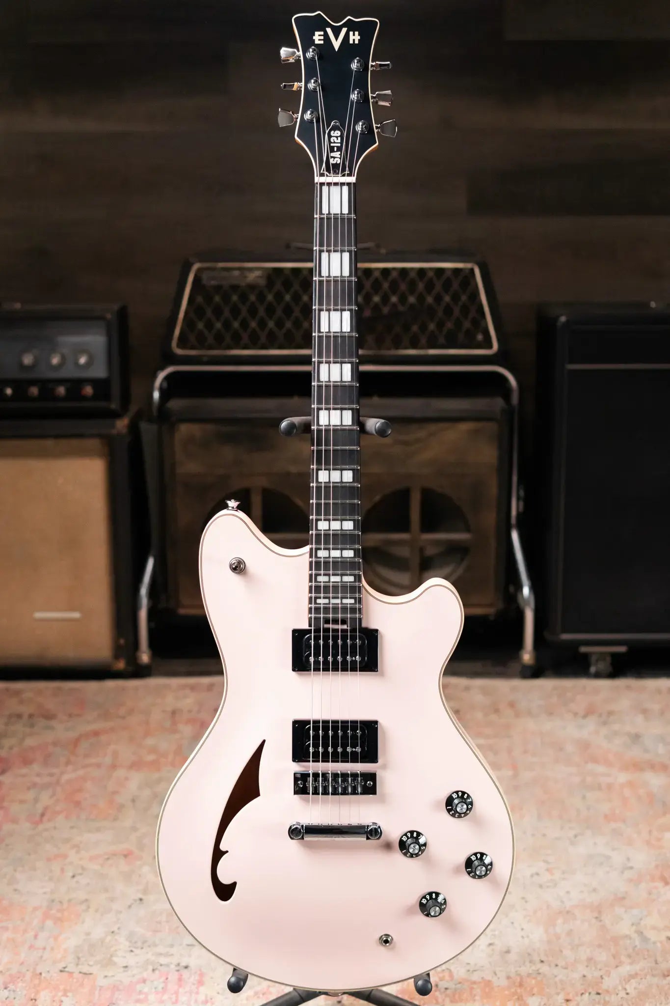 EVH Limited Edition SA-126 Special, Ebony Fingerboard Electric Guitar - Satin Shell Pink with Ivory Case