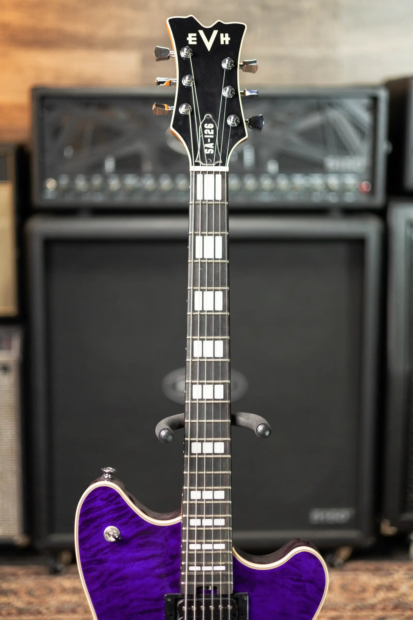 EVH SA-126 Special Quilted Maple Semi-Hollow Electric Guitar - Transparent Purple with Hardshell Case