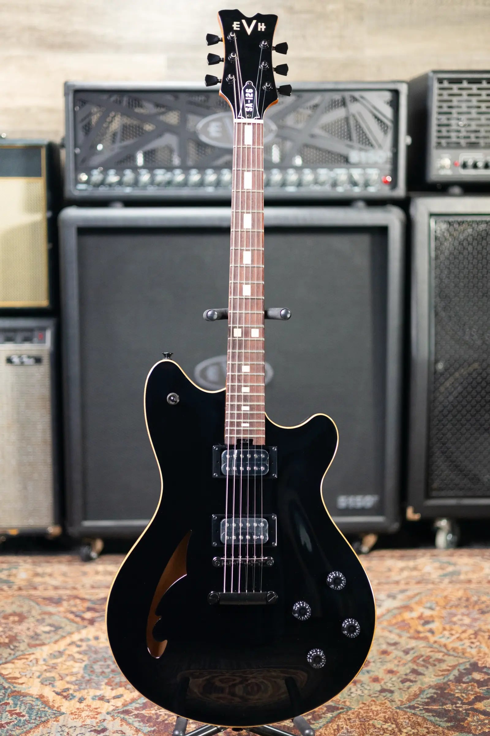 EVH SA-126 Standard Semi-Hollow Electric Guitar - Piano Black