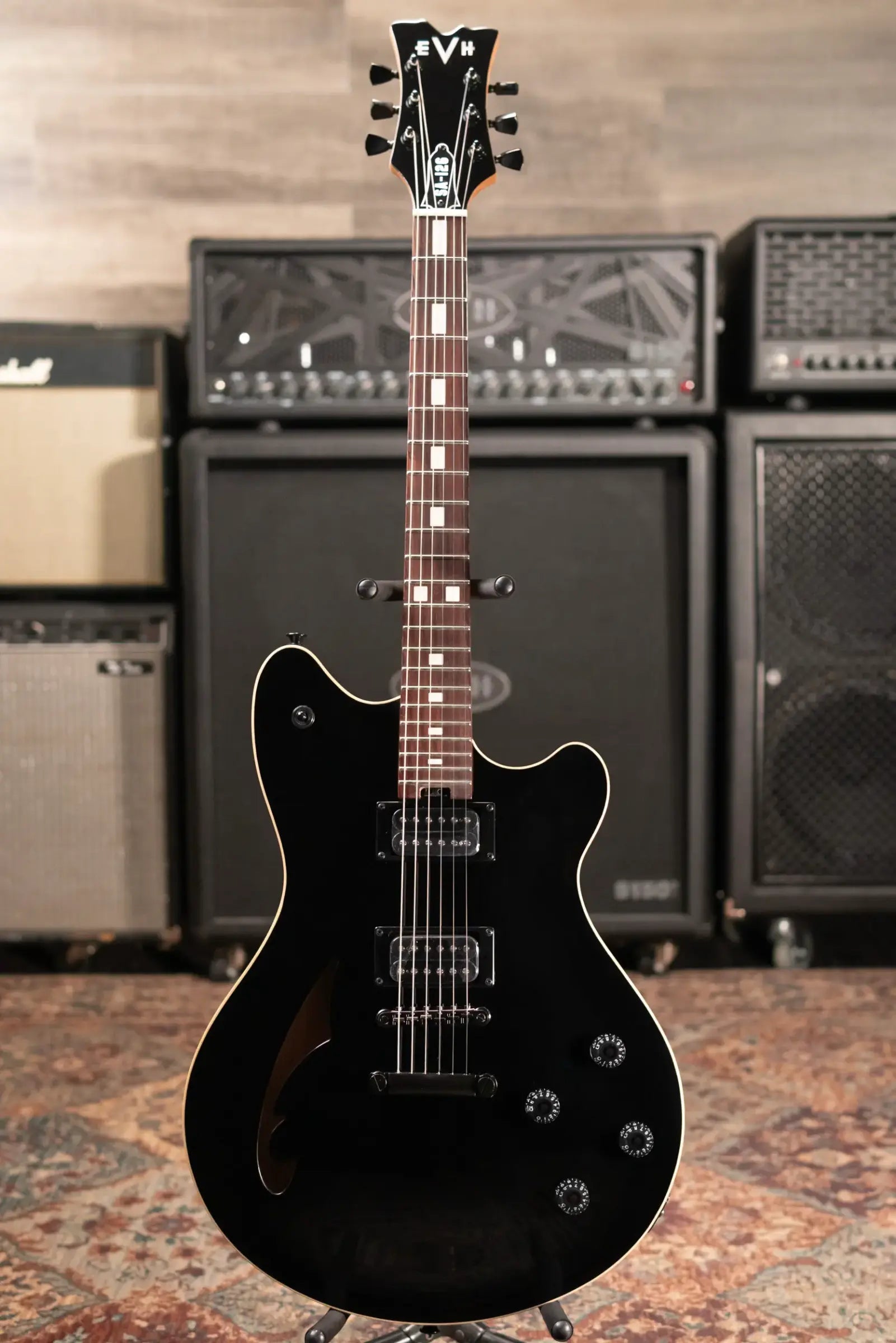 EVH SA-126 Standard Semi-Hollow Electric Guitar - Piano Black