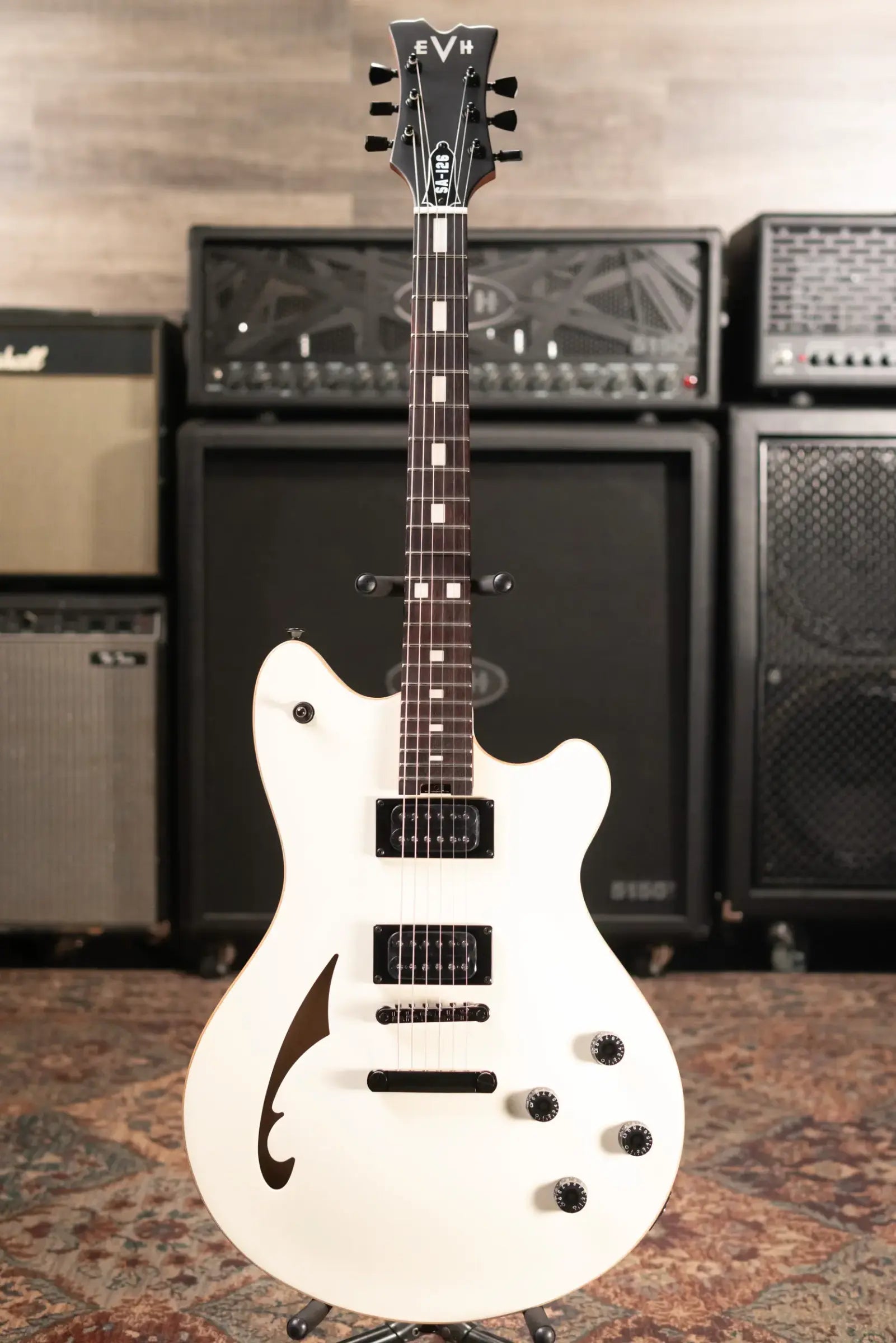EVH SA-126 Standard Semi-Hollow Electric Guitar - Satin Vintage White