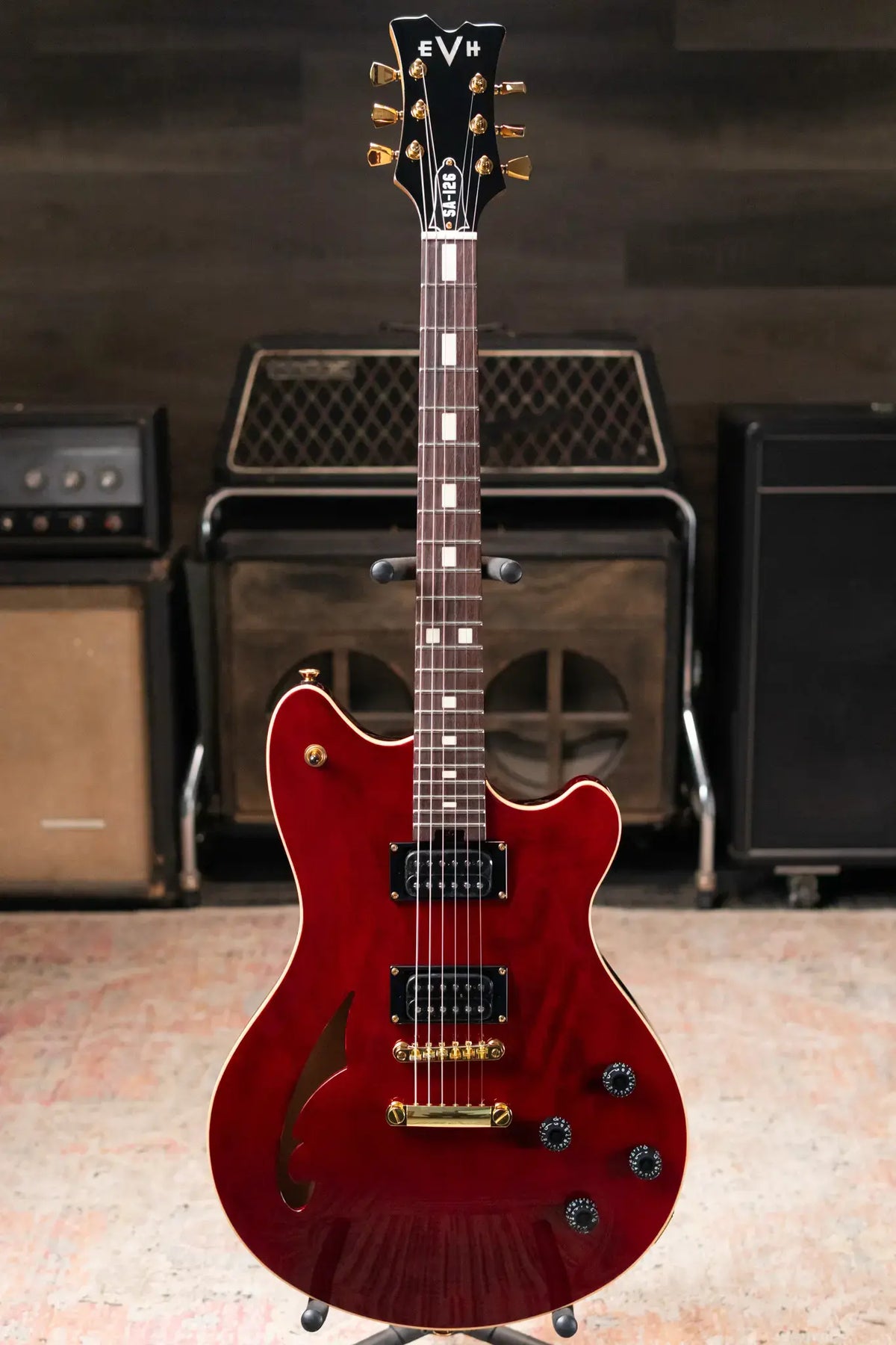 EVH SA-126 Standard Semi-Hollow Electric Guitar - Wine Red