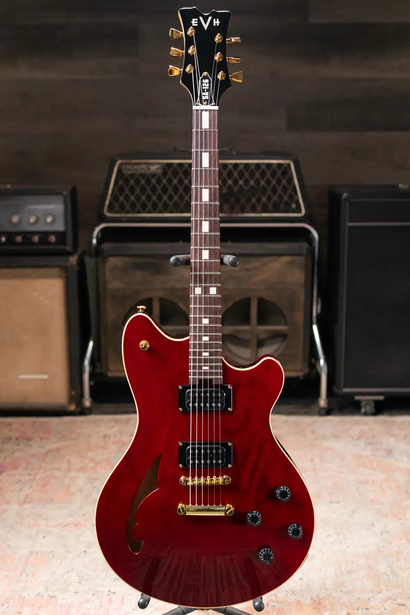 EVH SA-126 Standard Semi-Hollow Electric Guitar - Wine Red